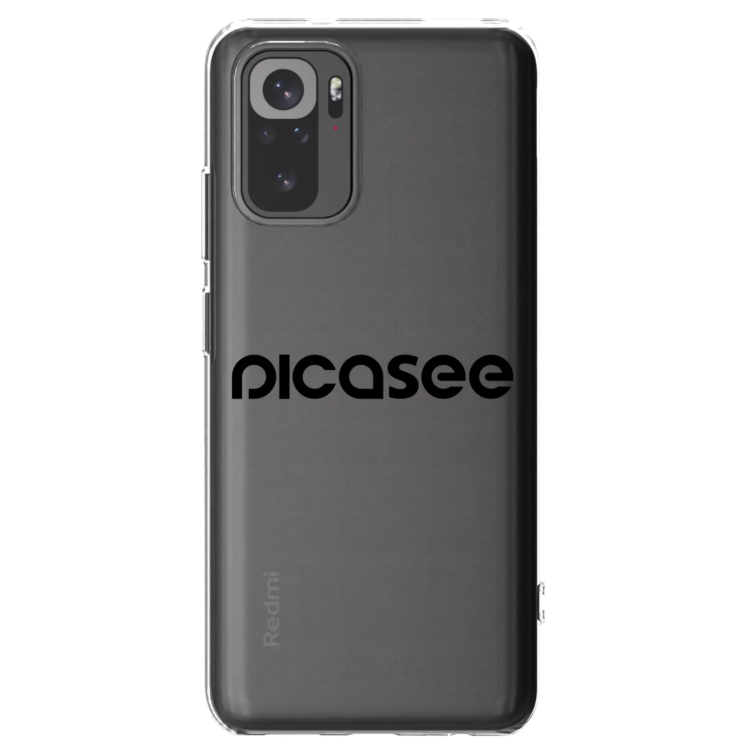 Picasee silikonowe przeźroczyste etui na Xiaomi Redmi Note 10 - Picasee - new logo - black