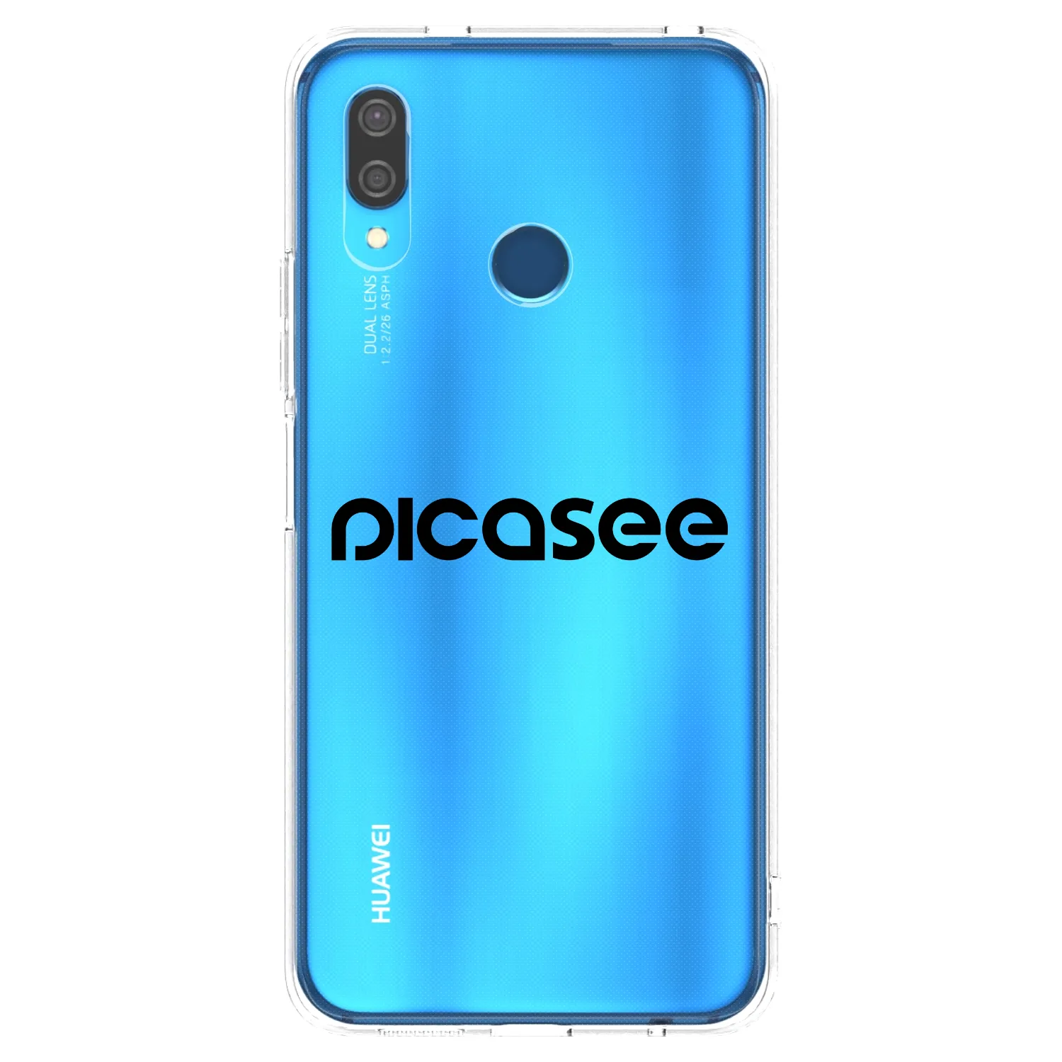 Picasee silikonowe przeźroczyste etui na Huawei P20 Lite - Picasee - new logo - black