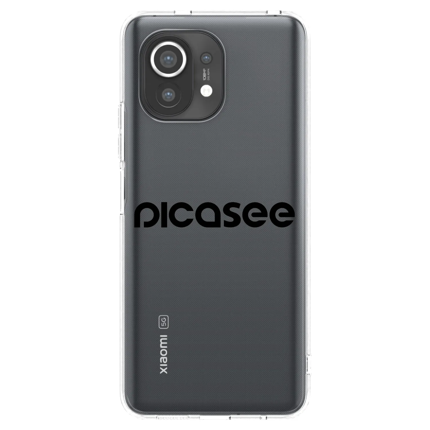 Picasee silikonowe przeźroczyste etui na Xiaomi Mi 11 - Picasee - new logo - black