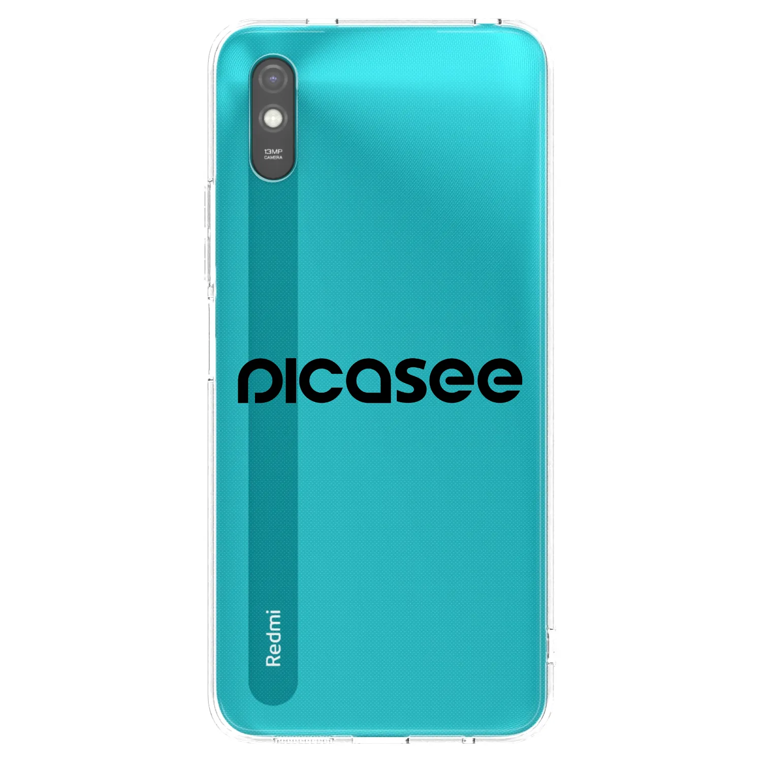 Picasee silikonowe przeźroczyste etui na Xiaomi Redmi 9AT - Picasee - new logo - black