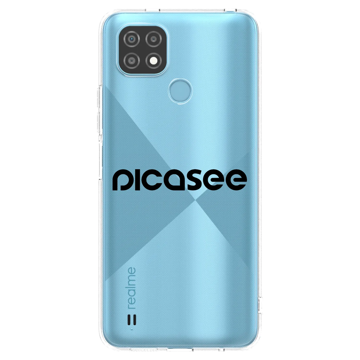 Picasee silikonowe przeźroczyste etui na Realme C21 - Picasee - new logo - black