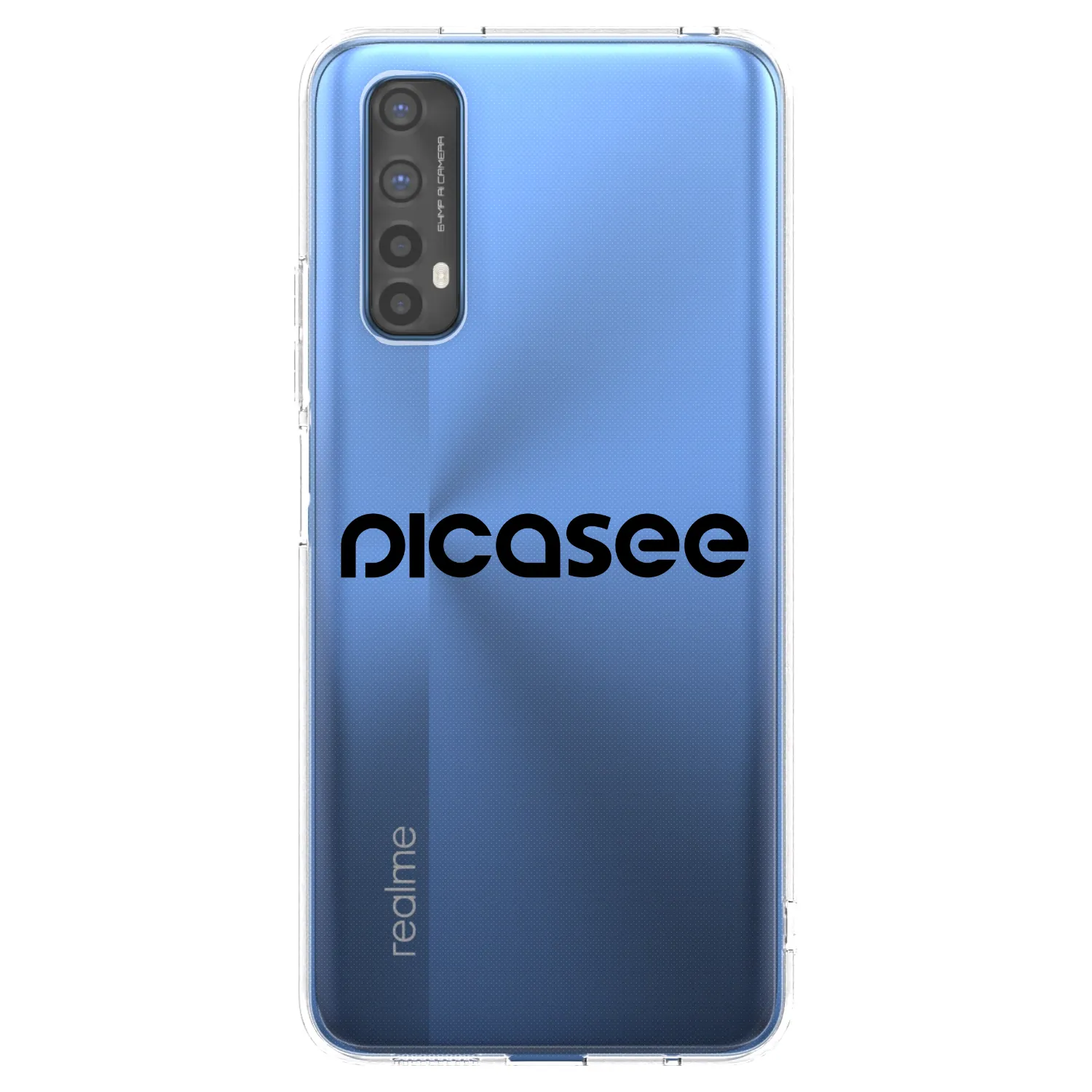 Picasee silikonowe przeźroczyste etui na Realme 7 - Picasee - new logo - black