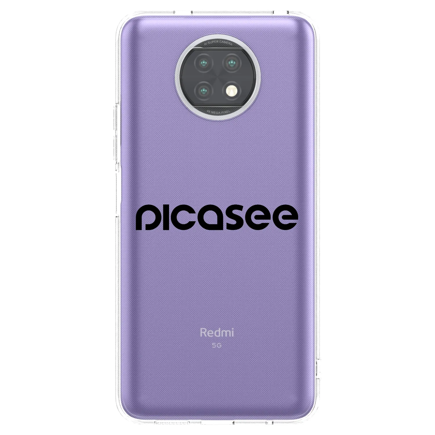 Picasee silikonowe przeźroczyste etui na Xiaomi Redmi Note 9T - Picasee - new logo - black