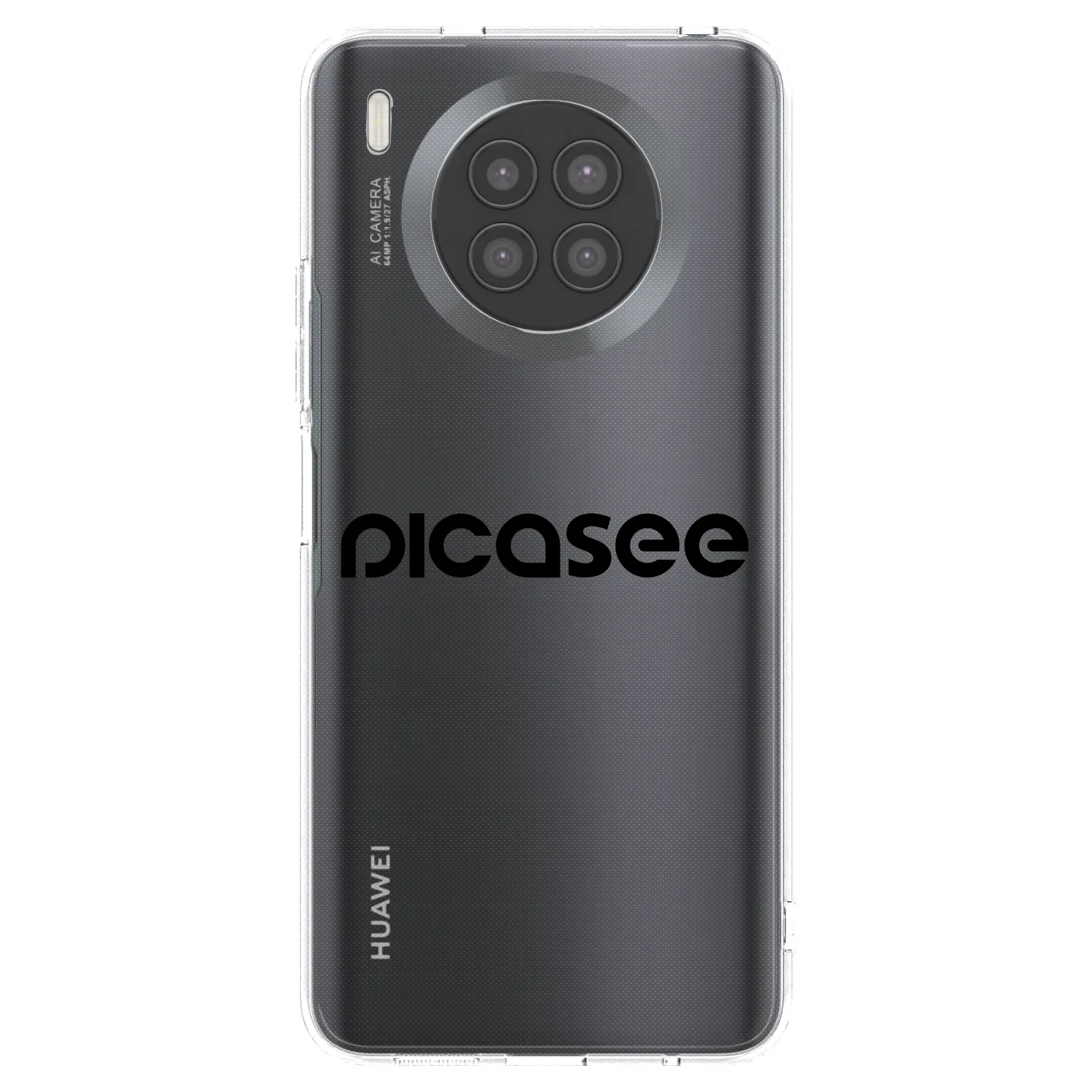 Picasee silikonowe przeźroczyste etui na Huawei Nova 8i - Picasee - new logo - black