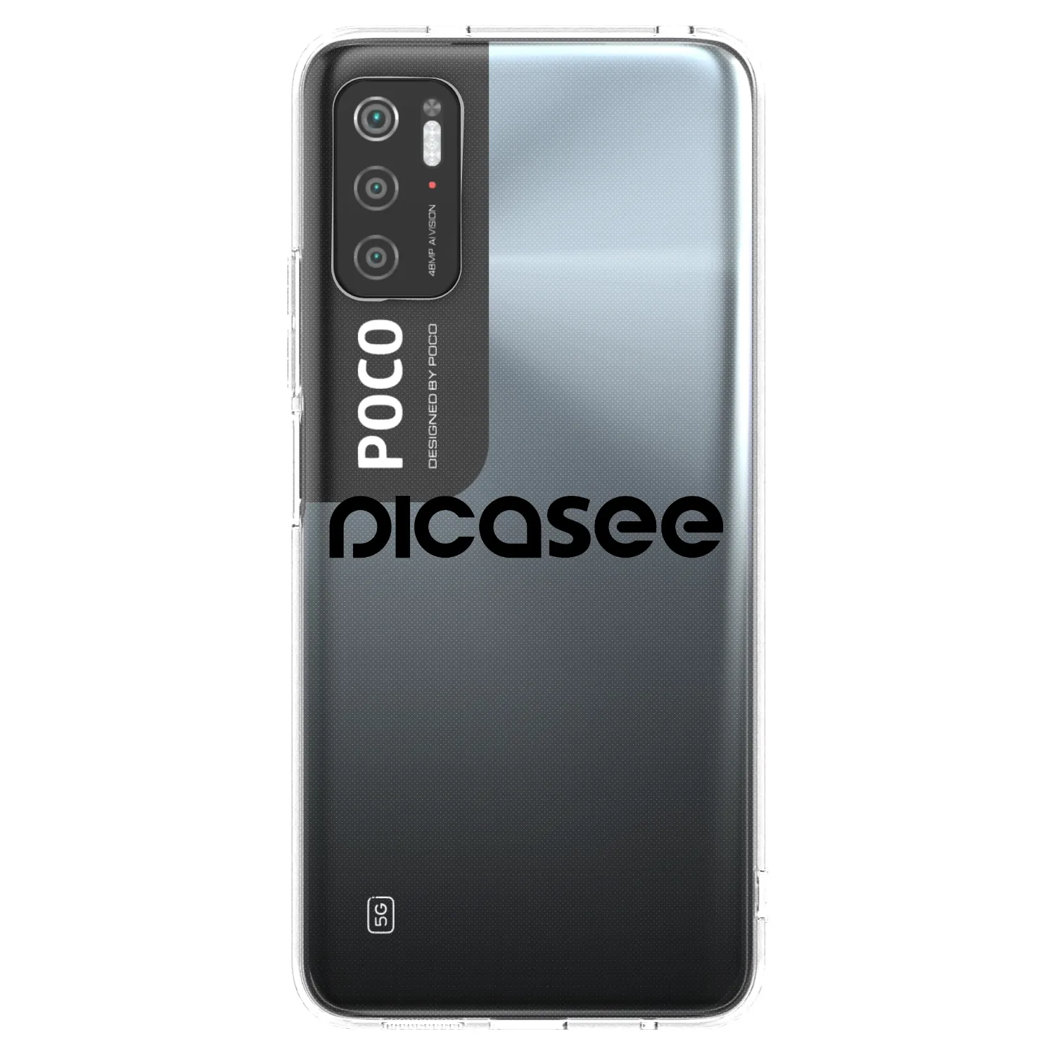 Picasee silikonowe przeźroczyste etui na Xiaomi Poco M3 Pro 5G - Picasee - new logo - black