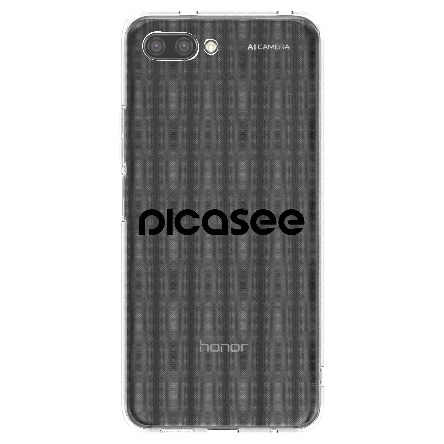 Picasee silikonowe przeźroczyste etui na Honor 10 - Picasee - new logo - black