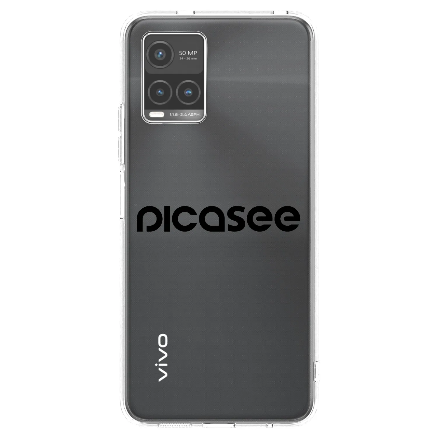 Picasee silikonowe przeźroczyste etui na Vivo Y33s - Picasee - new logo - black
