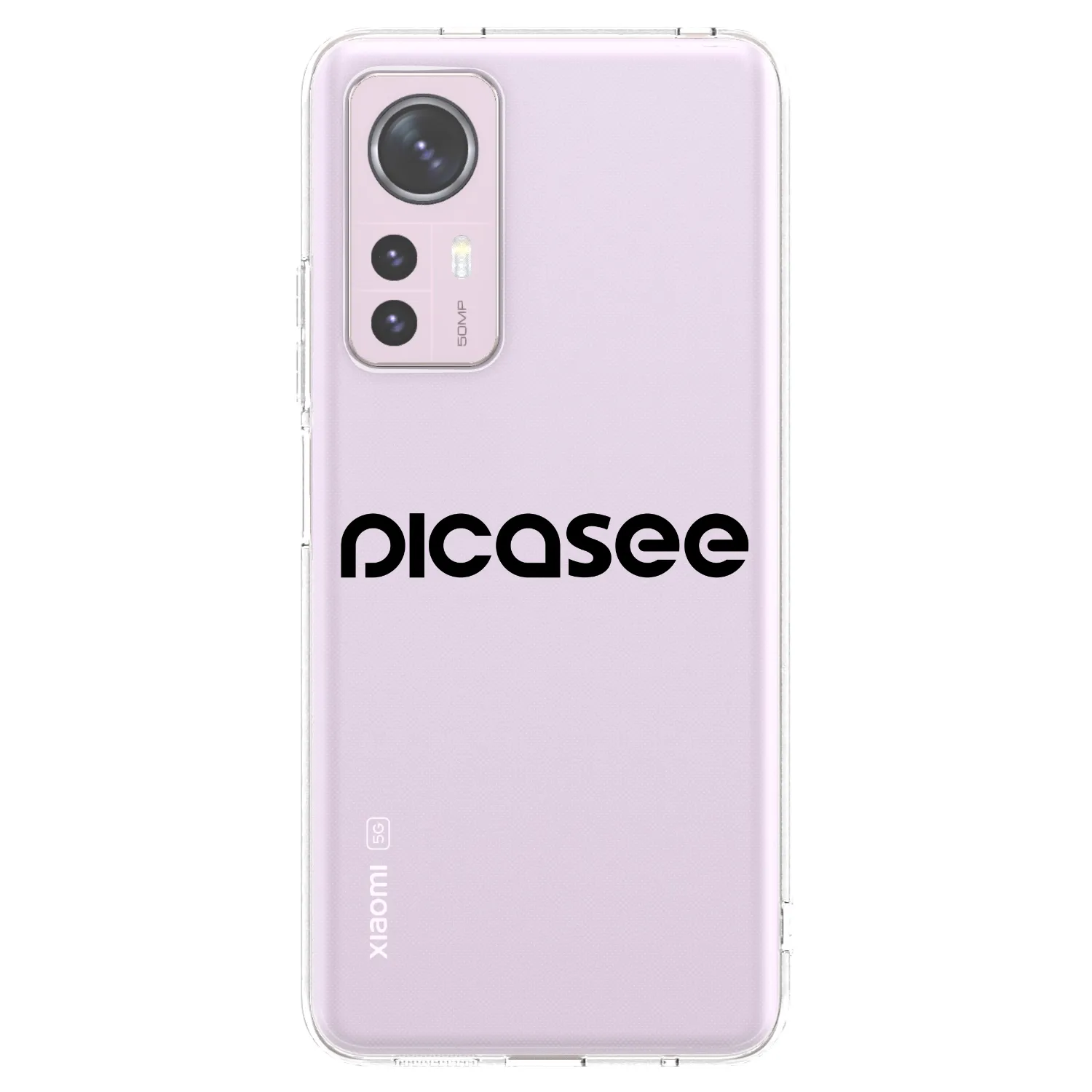 Picasee silikonowe przeźroczyste etui na Xiaomi 12 - Picasee - new logo - black