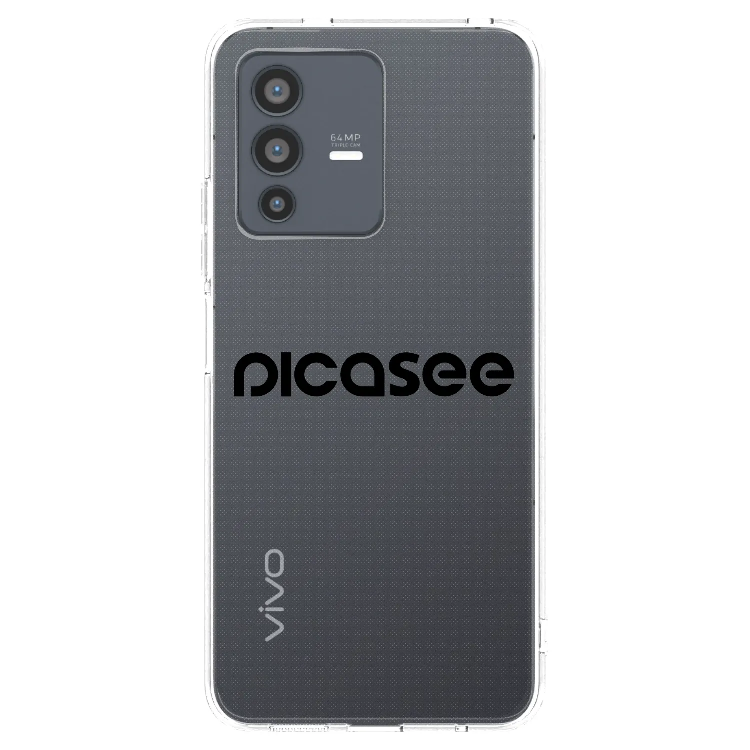 Picasee silikonowe przeźroczyste etui na Vivo V23 5G - Picasee - new logo - black