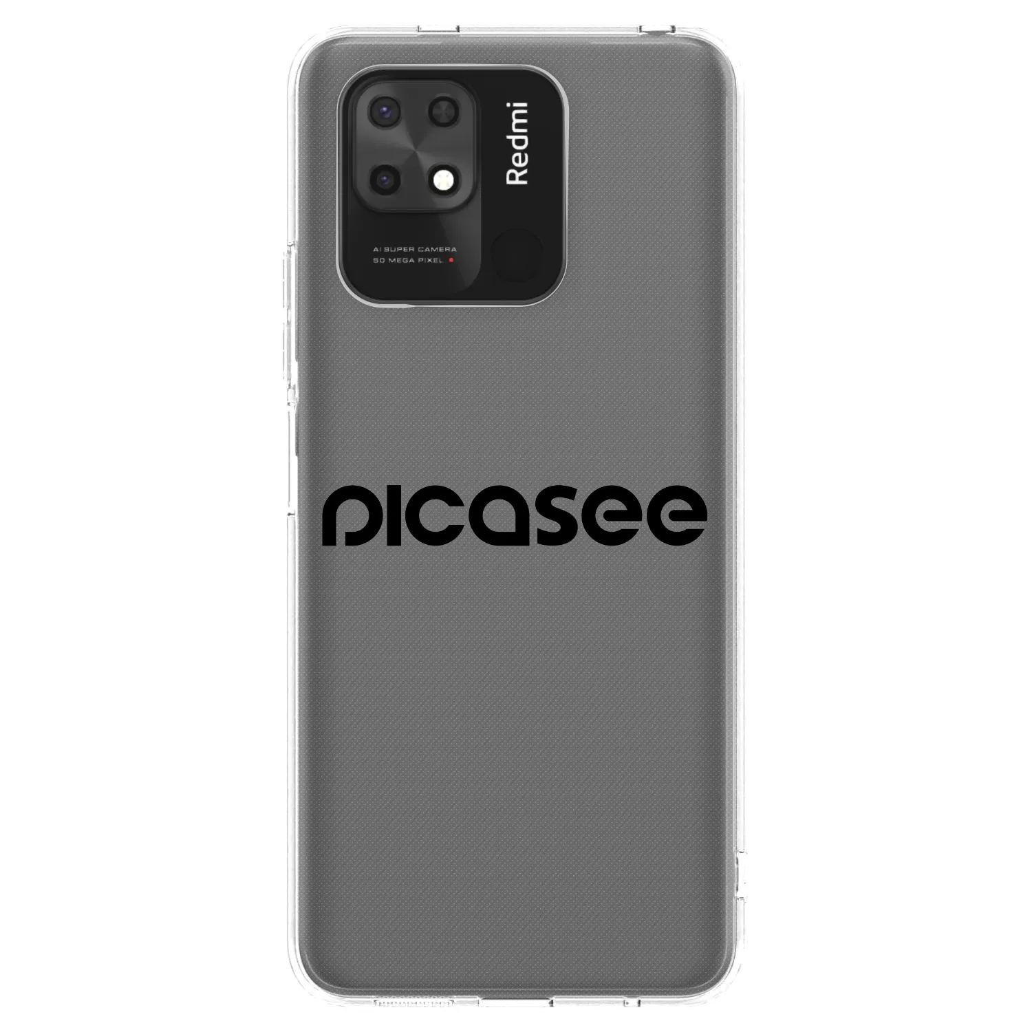 Picasee silikonowe przeźroczyste etui na Xiaomi Redmi 10C - Picasee - new logo - black