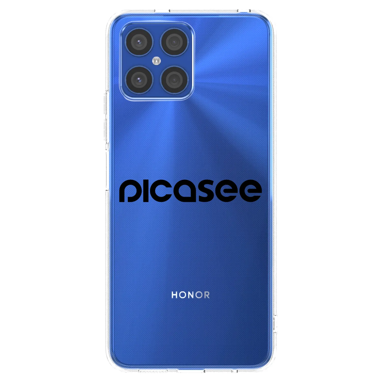Picasee silikonowe przeźroczyste etui na Honor X8 4G - Picasee - new logo - black