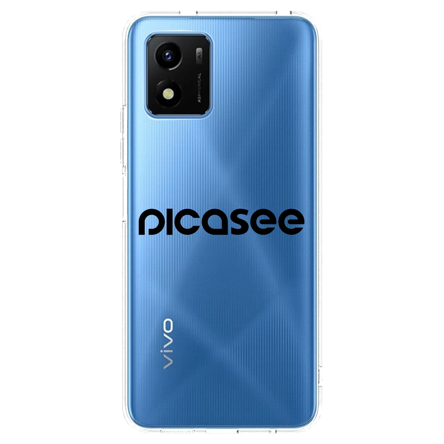 Picasee silikonowe przeźroczyste etui na Vivo Y01 - Picasee - new logo - black
