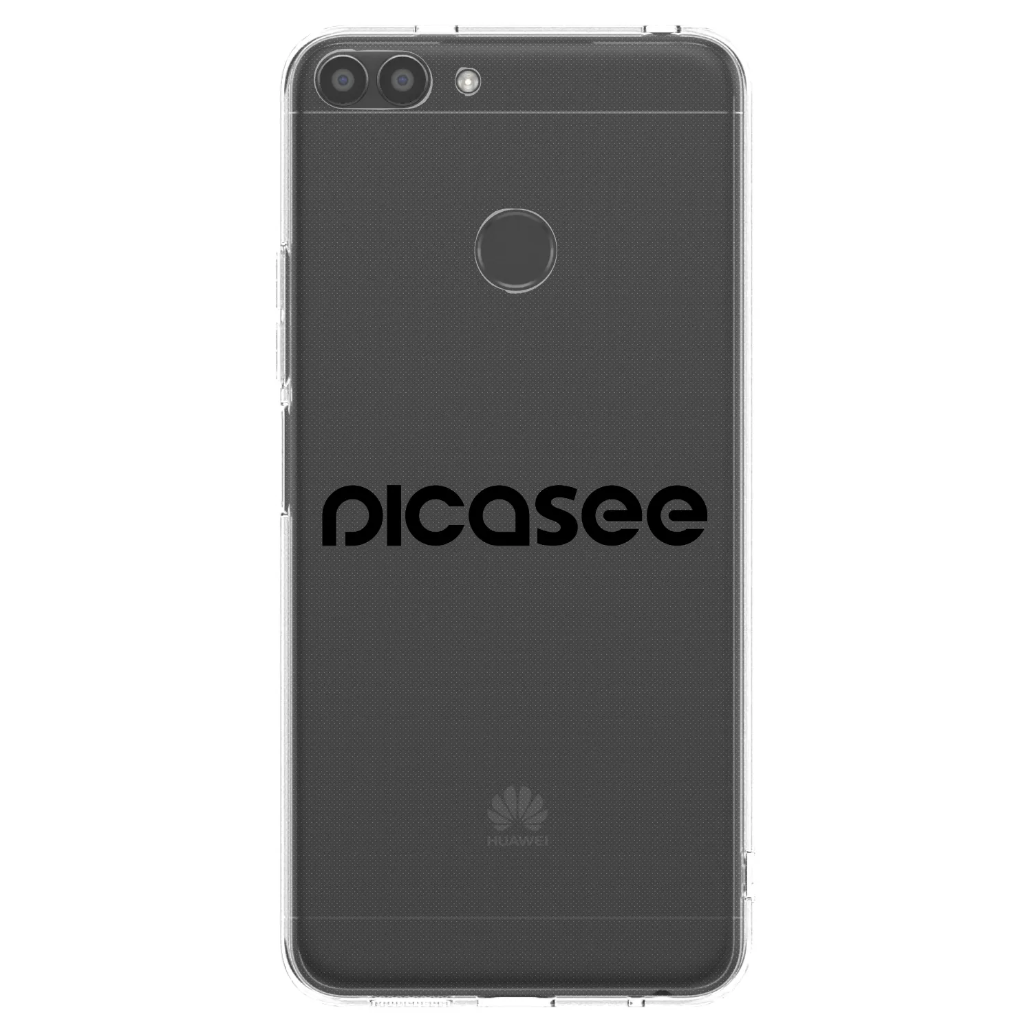 Picasee silikonowe przeźroczyste etui na Huawei P Smart - Picasee - new logo - black