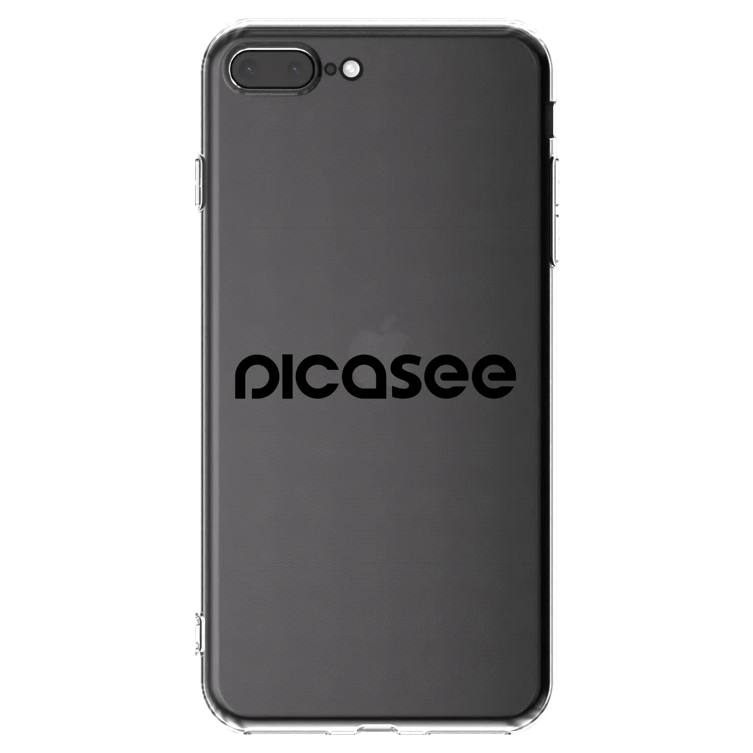 Picasee silikonowe przeźroczyste etui na Apple iPhone 8 Plus - Picasee - new logo - black