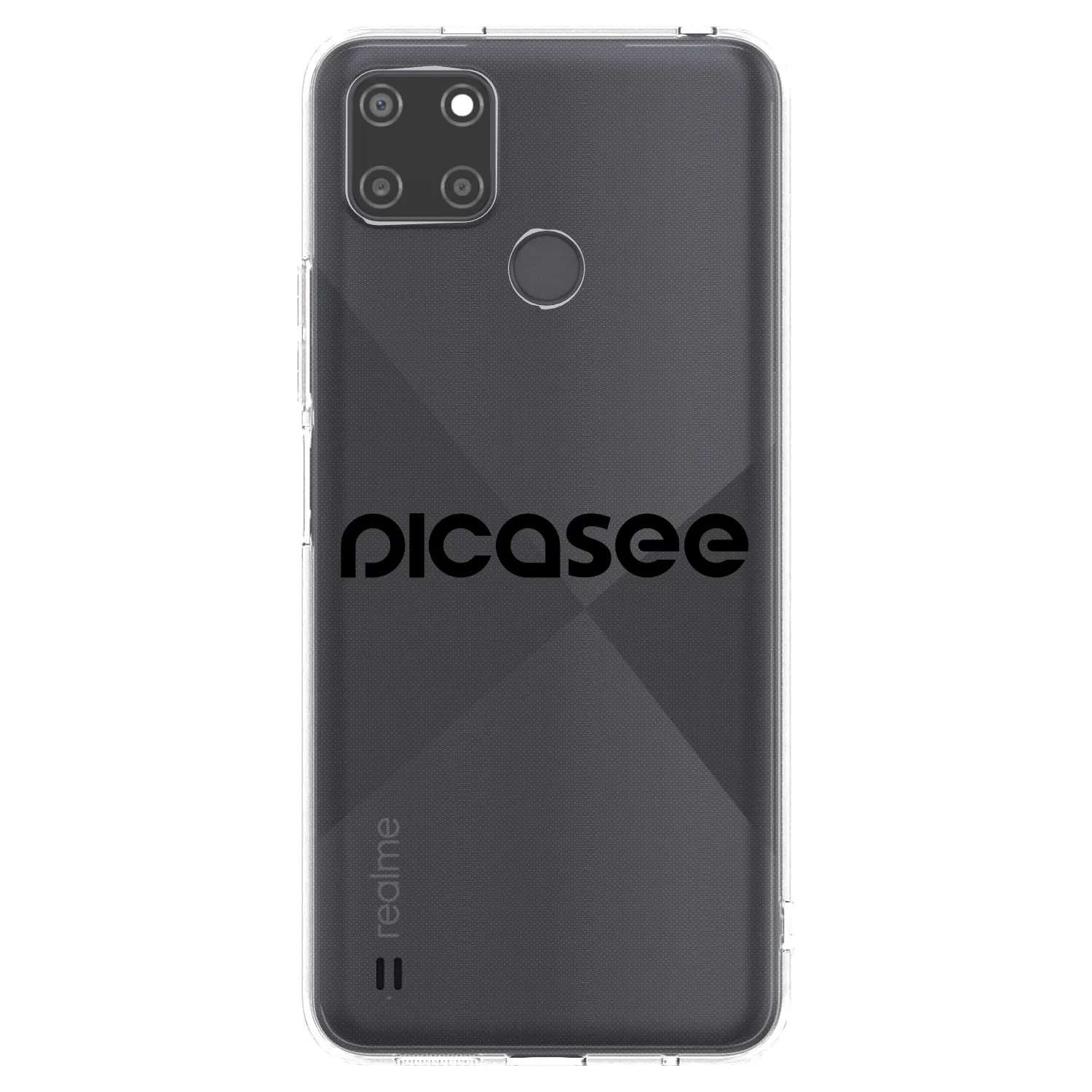 Picasee silikonowe przeźroczyste etui na Realme C21Y - Picasee - new logo - black