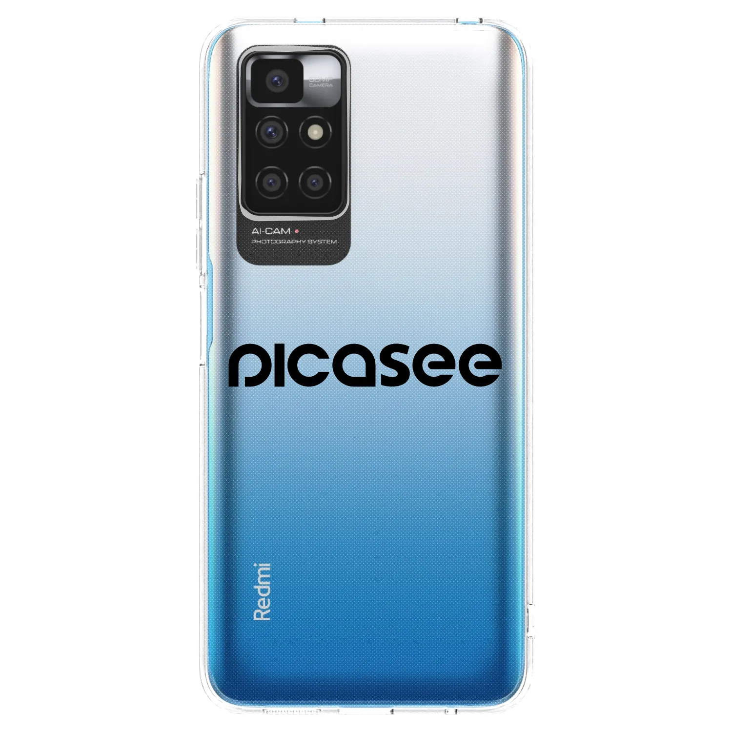 Picasee silikonowe przeźroczyste etui na Xiaomi Redmi 10 (2022) - Picasee - new logo - black