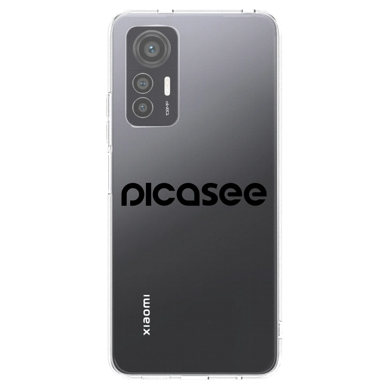 Picasee silikonowe przeźroczyste etui na Xiaomi 12 Lite - Picasee - new logo - black