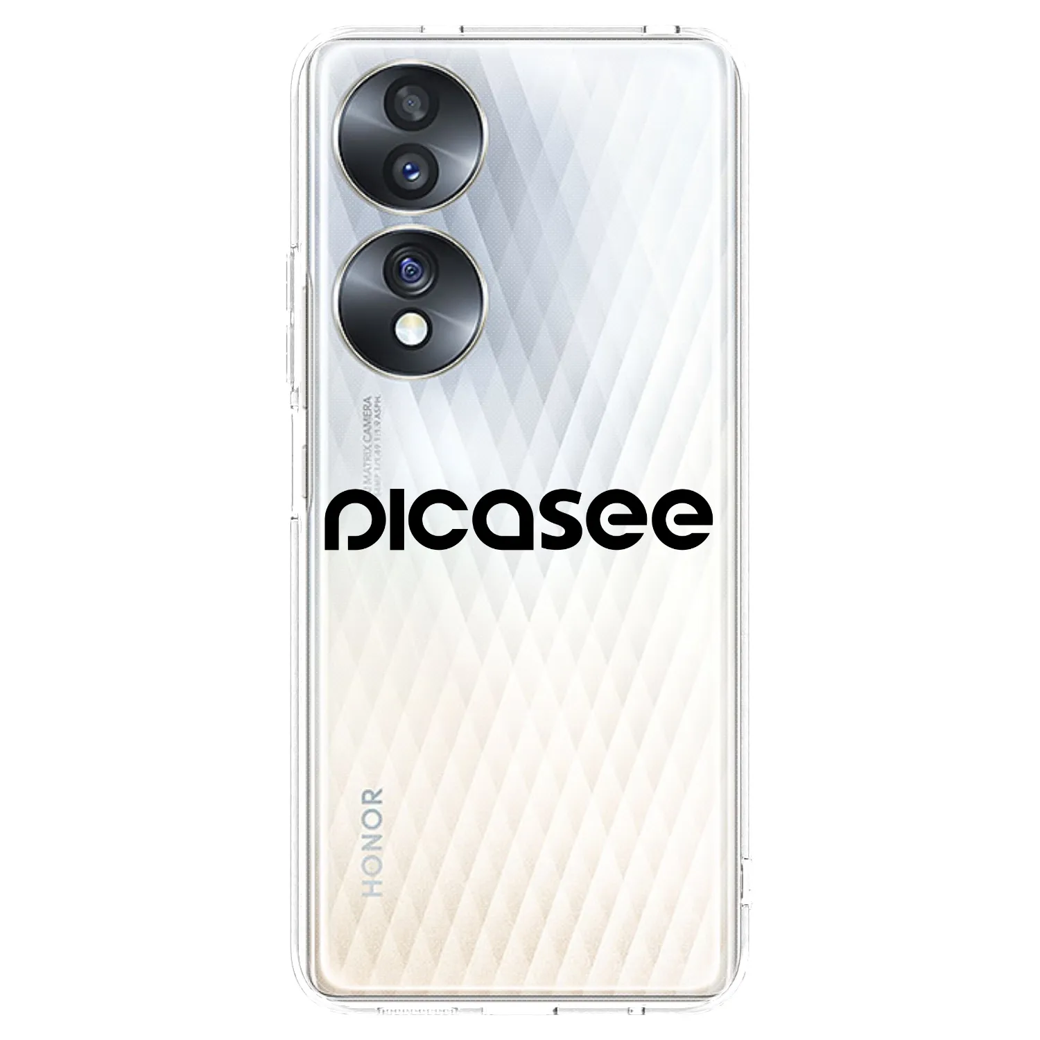 Picasee silikonowe przeźroczyste etui na Honor 70 - Picasee - new logo - black