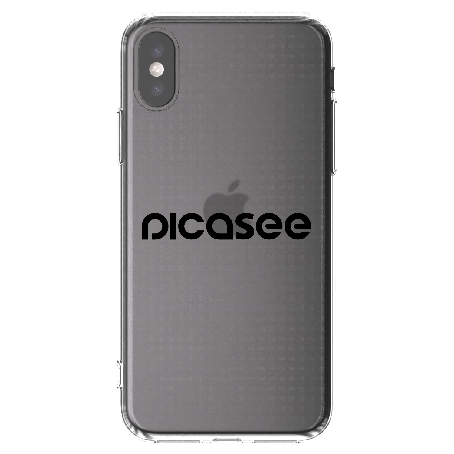 Picasee silikonowe przeźroczyste etui na Apple iPhone X/XS - Picasee - new logo - black