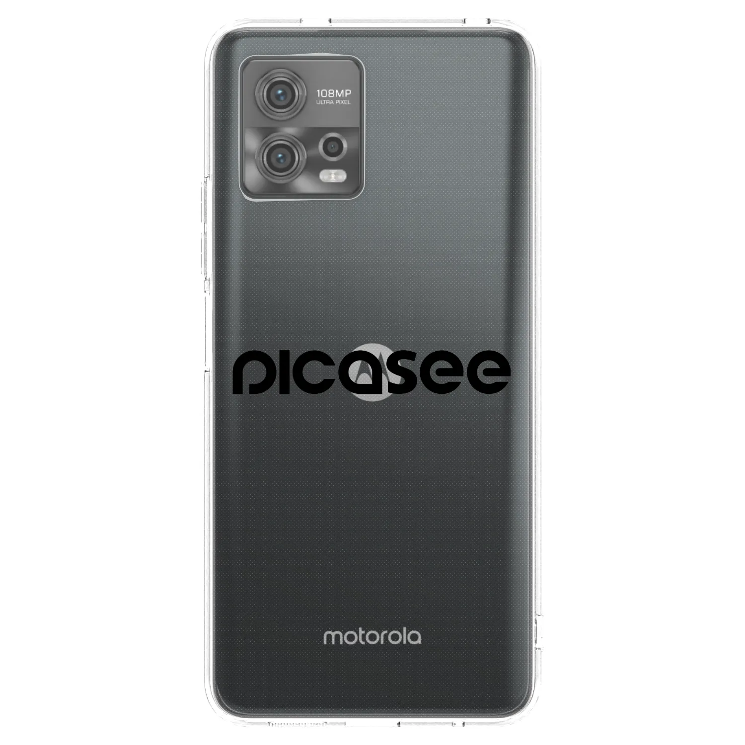 Picasee silikonowe przeźroczyste etui na Motorola Moto G72 - Picasee - new logo - black