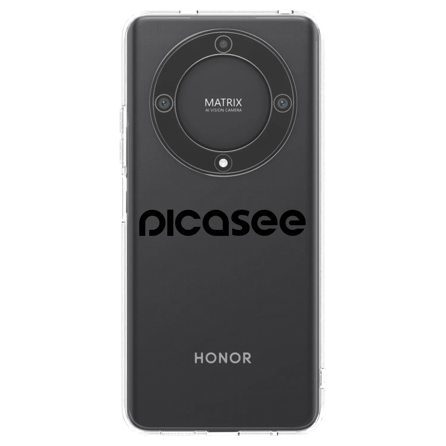 Picasee silikonowe przeźroczyste etui na Honor Magic5 Lite 5G - Picasee - new logo - black