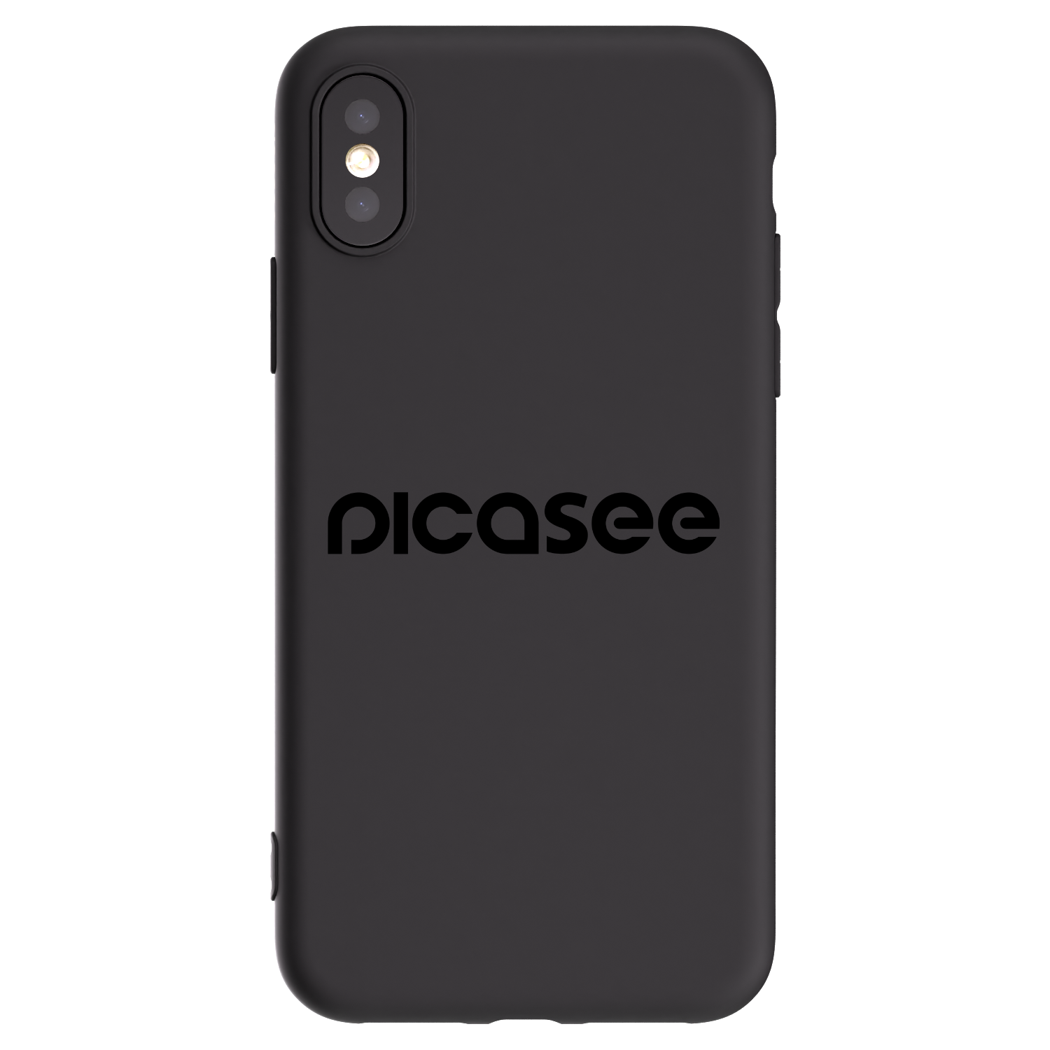 Picasee silikonowe czarne etui na Apple iPhone X/XS - Picasee - new logo - black