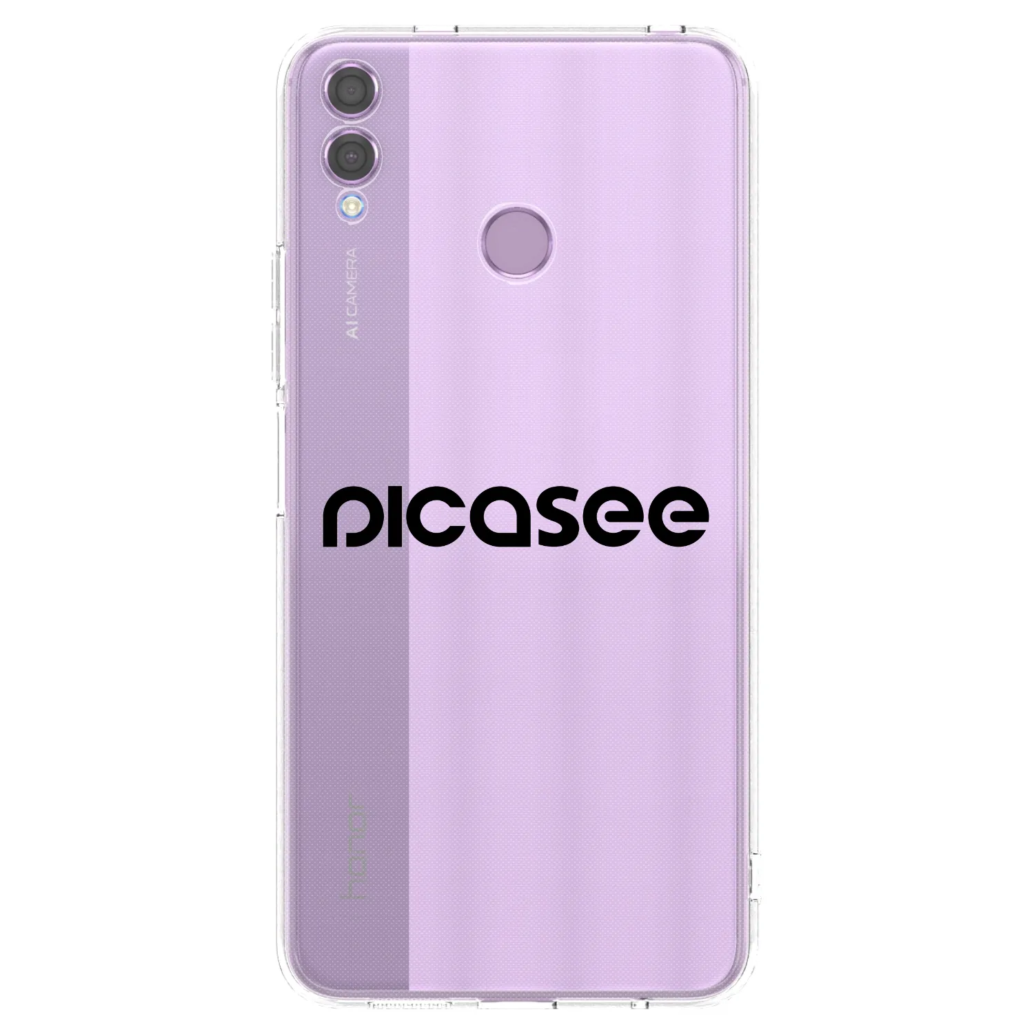 Picasee silikonowe przeźroczyste etui na Honor 8X - Picasee - new logo - black