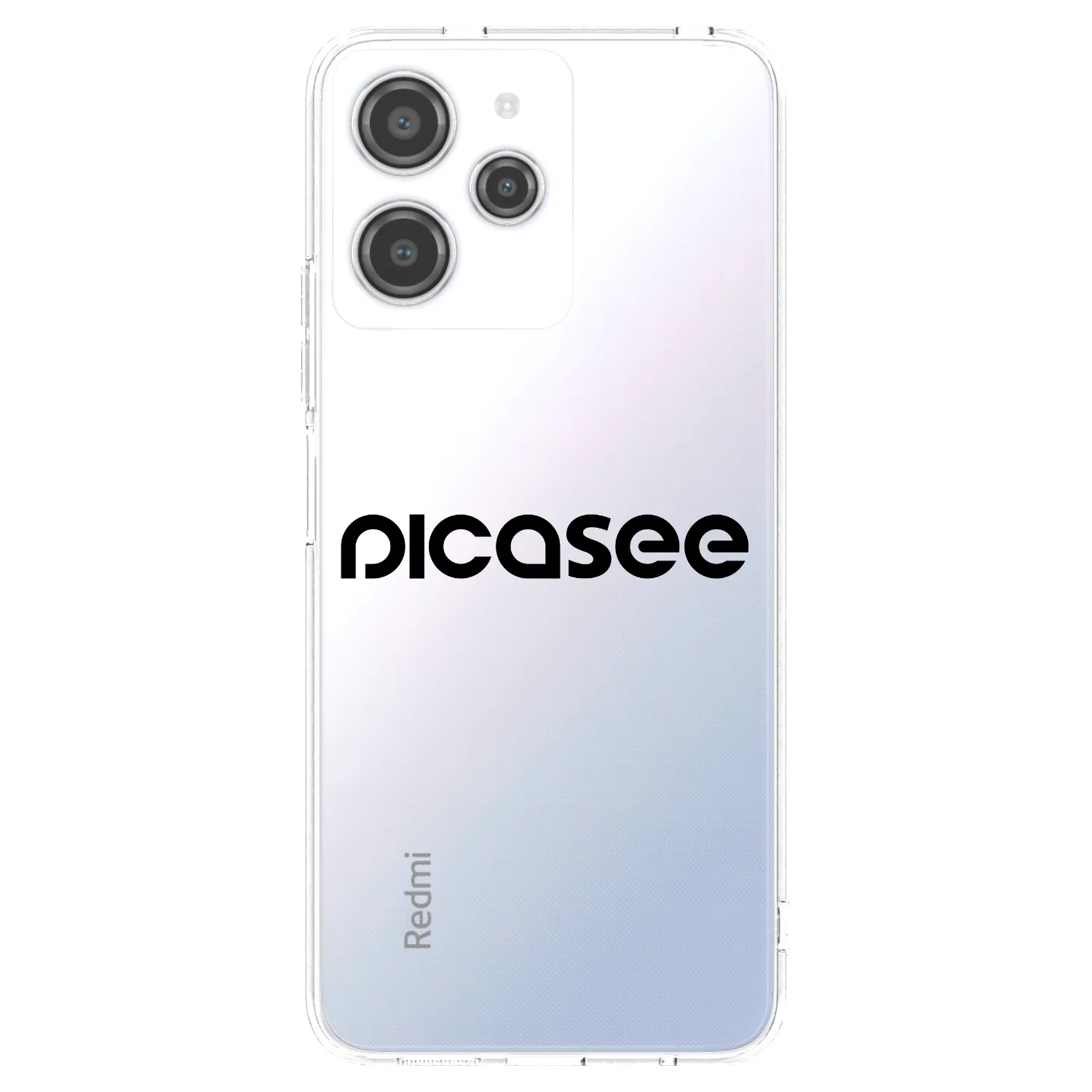 Picasee silikonowe przeźroczyste etui na Xiaomi Redmi 12 4G - Picasee - new logo - black