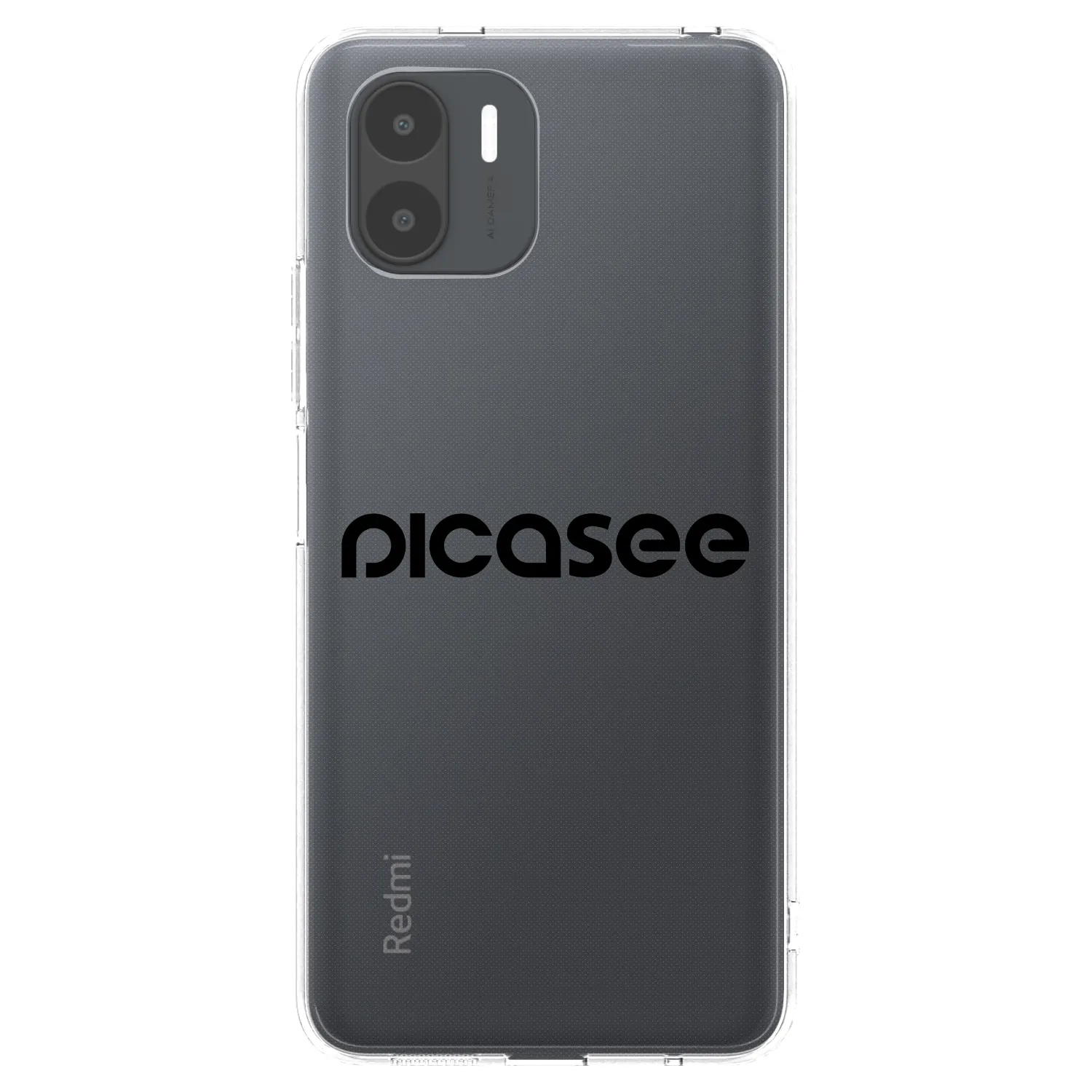 Picasee silikonowe przeźroczyste etui na Xiaomi Redmi A2 - Picasee - new logo - black