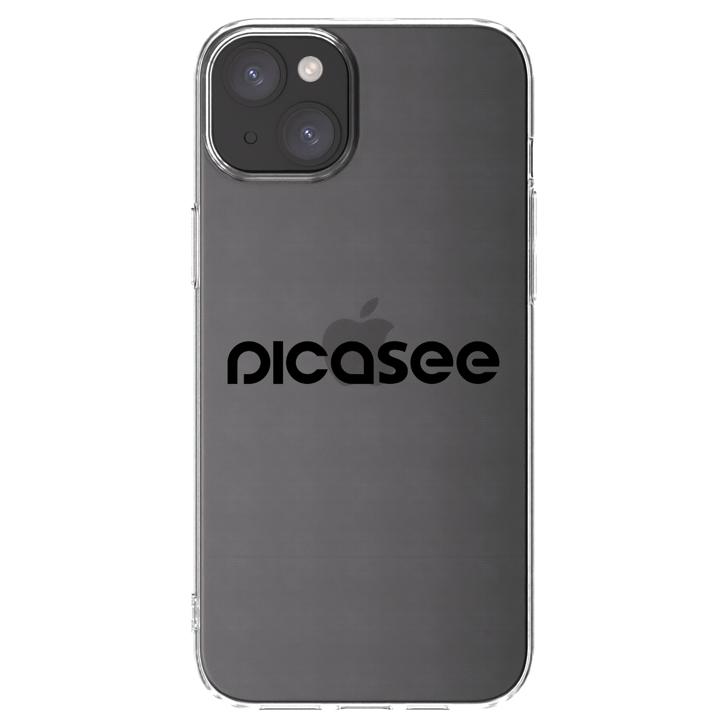 Picasee silikonowe przeźroczyste etui na Apple iPhone 15 Plus - Picasee - new logo - black