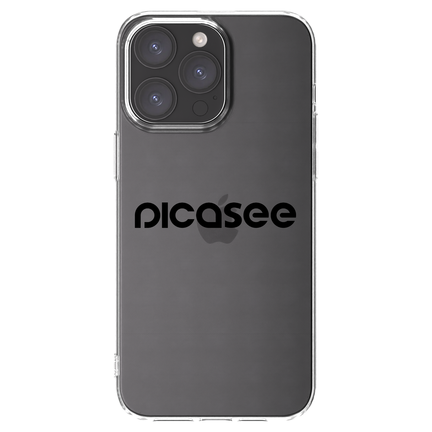 Picasee silikonowe przeźroczyste etui na Apple iPhone 15 Pro Max - Picasee - new logo - black