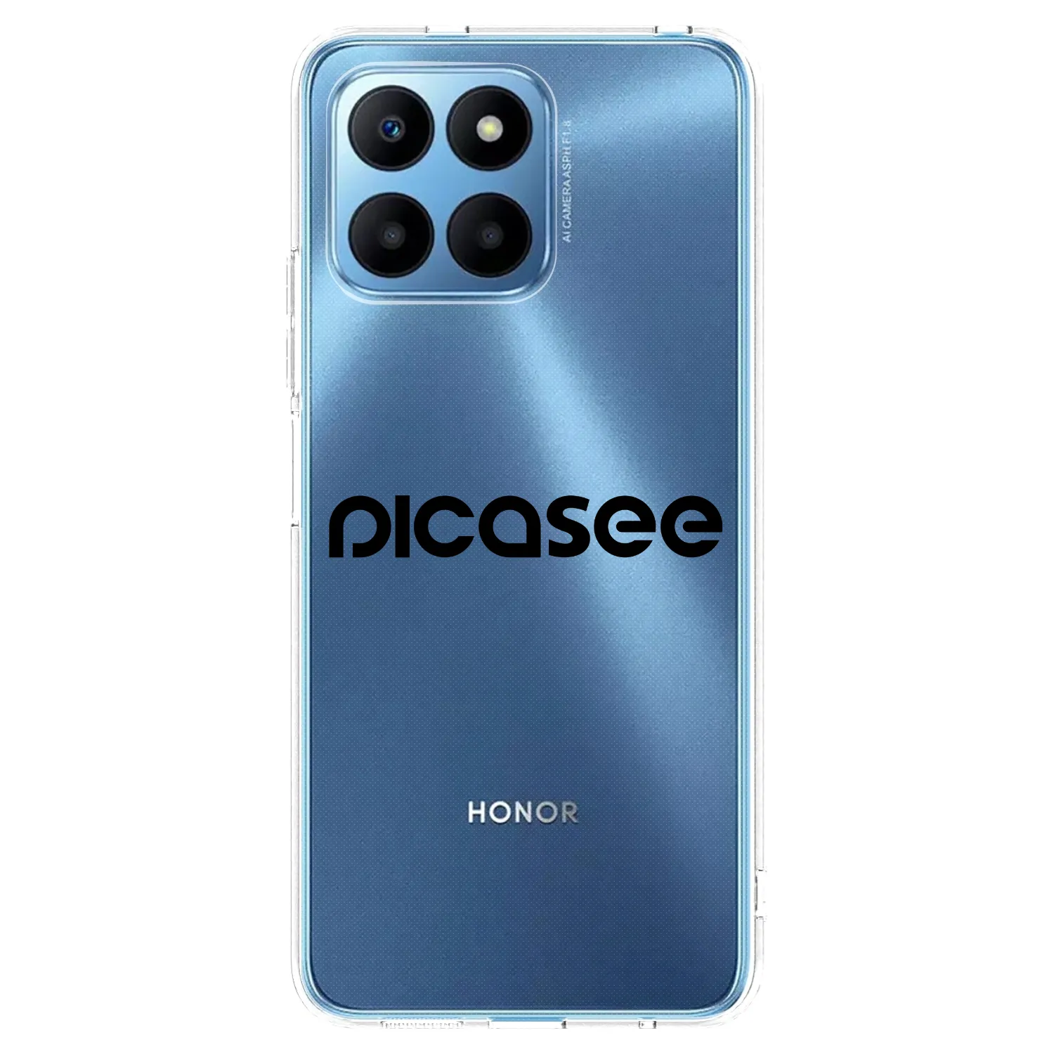 Picasee silikonowe przeźroczyste etui na Honor 70 Lite - Picasee - new logo - black