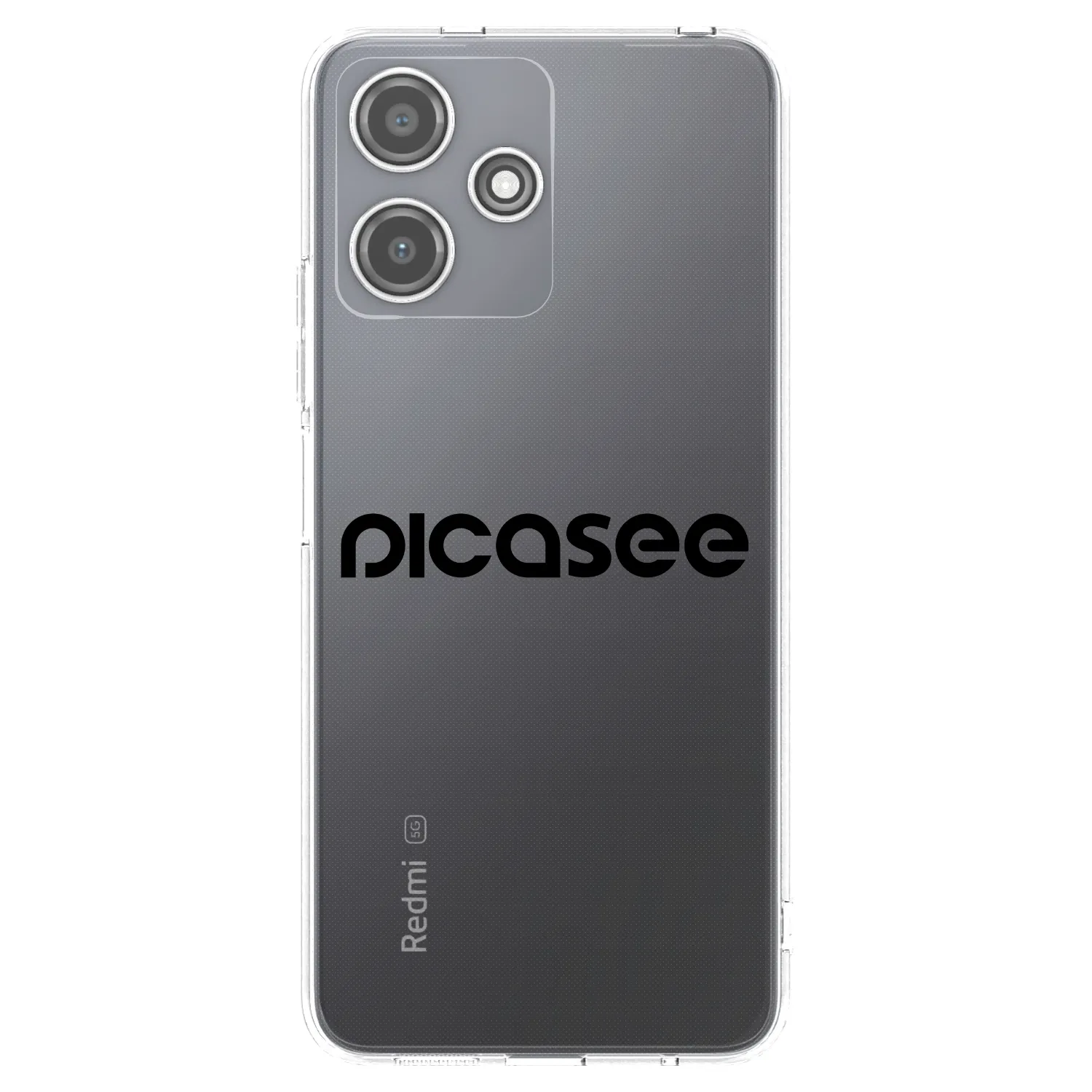Picasee silikonowe przeźroczyste etui na Xiaomi Redmi 12 5G - Picasee - new logo - black