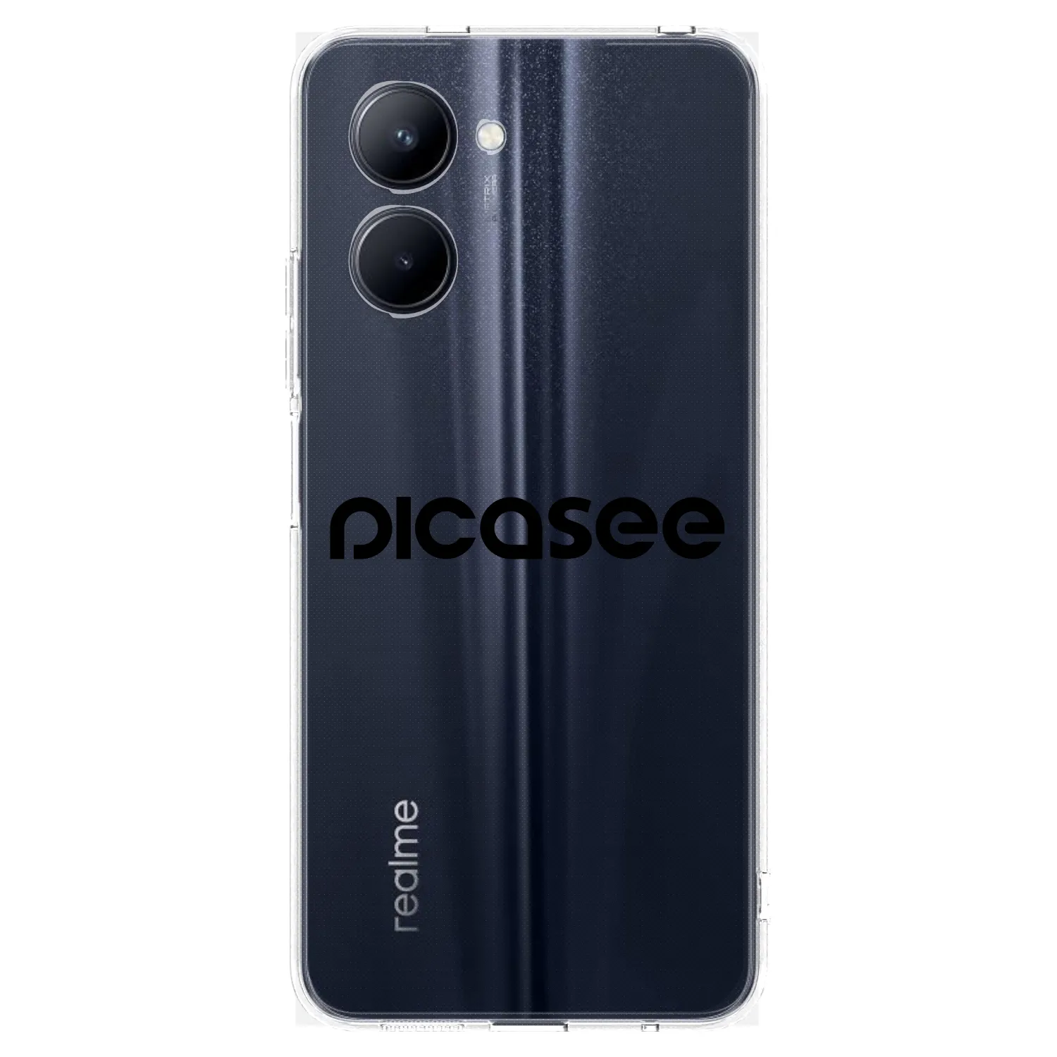 Picasee silikonowe przeźroczyste etui na Realme C33 (2023) - Picasee - new logo - black