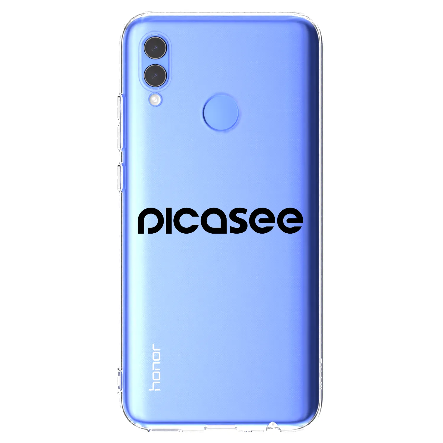 Picasee silikonowe przeźroczyste etui na Honor 10 Lite - Picasee - new logo - black