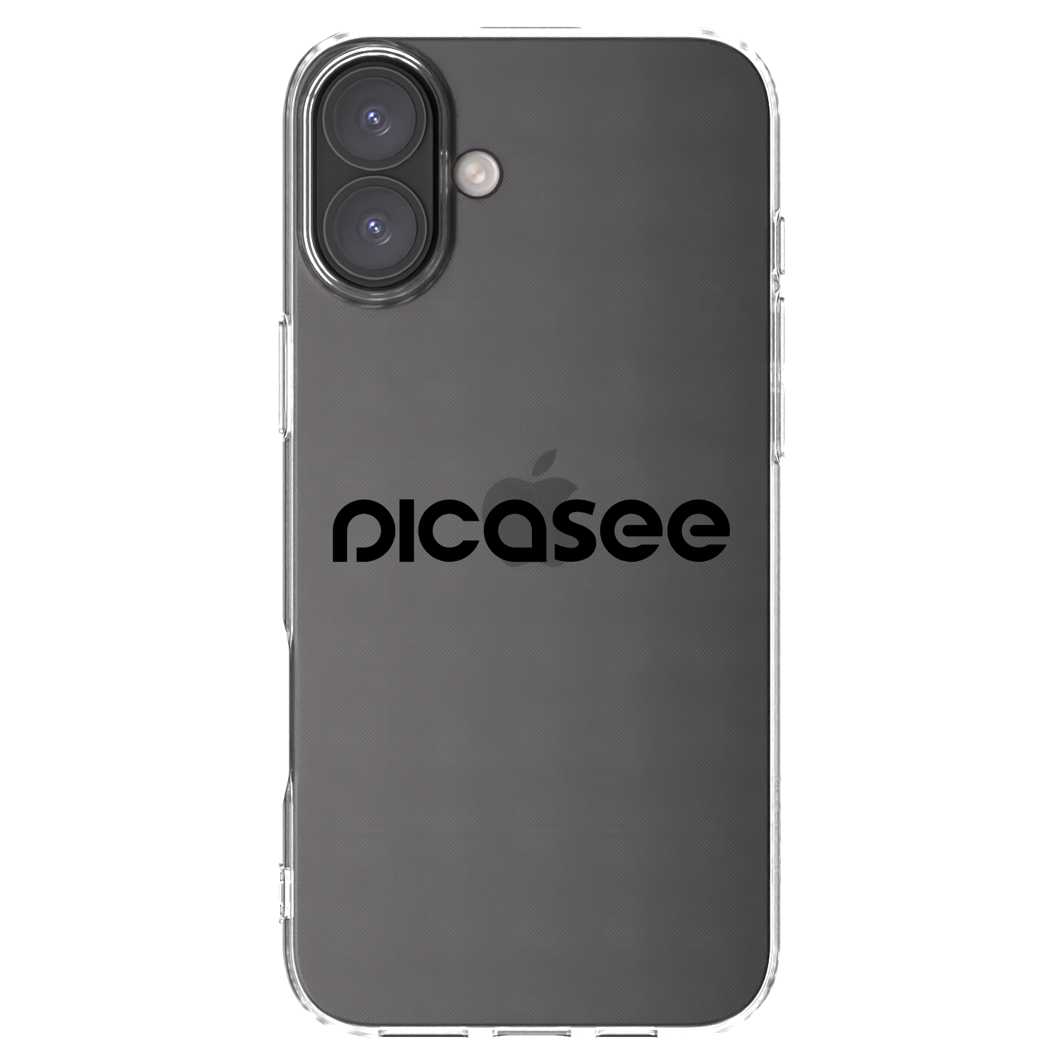 Picasee silikonowe przeźroczyste etui na Apple iPhone 16 Plus - Picasee - new logo - black
