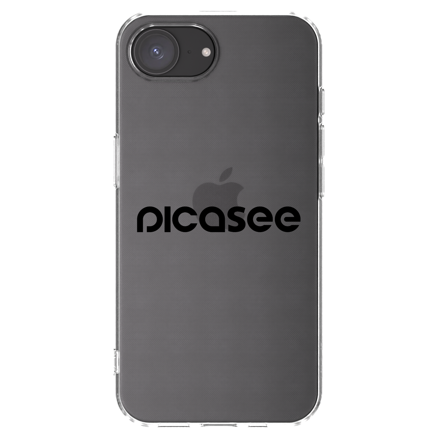 Picasee silikonowe przeźroczyste etui na Apple iPhone 16e - Picasee - new logo - black