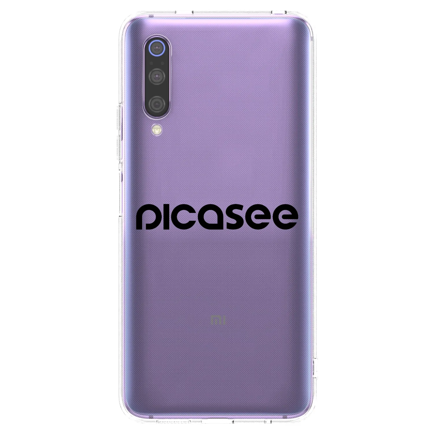Picasee silikonowe przeźroczyste etui na Xiaomi Mi 9 - Picasee - new logo - black