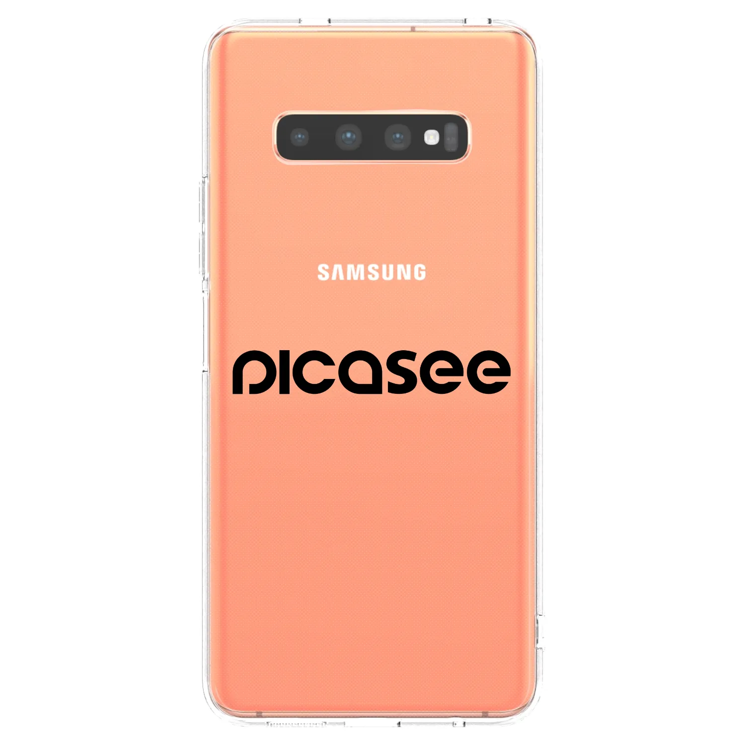 Picasee silikonowe przeźroczyste etui na Samsung Galaxy S10 Plus G975 - Picasee - new logo - black