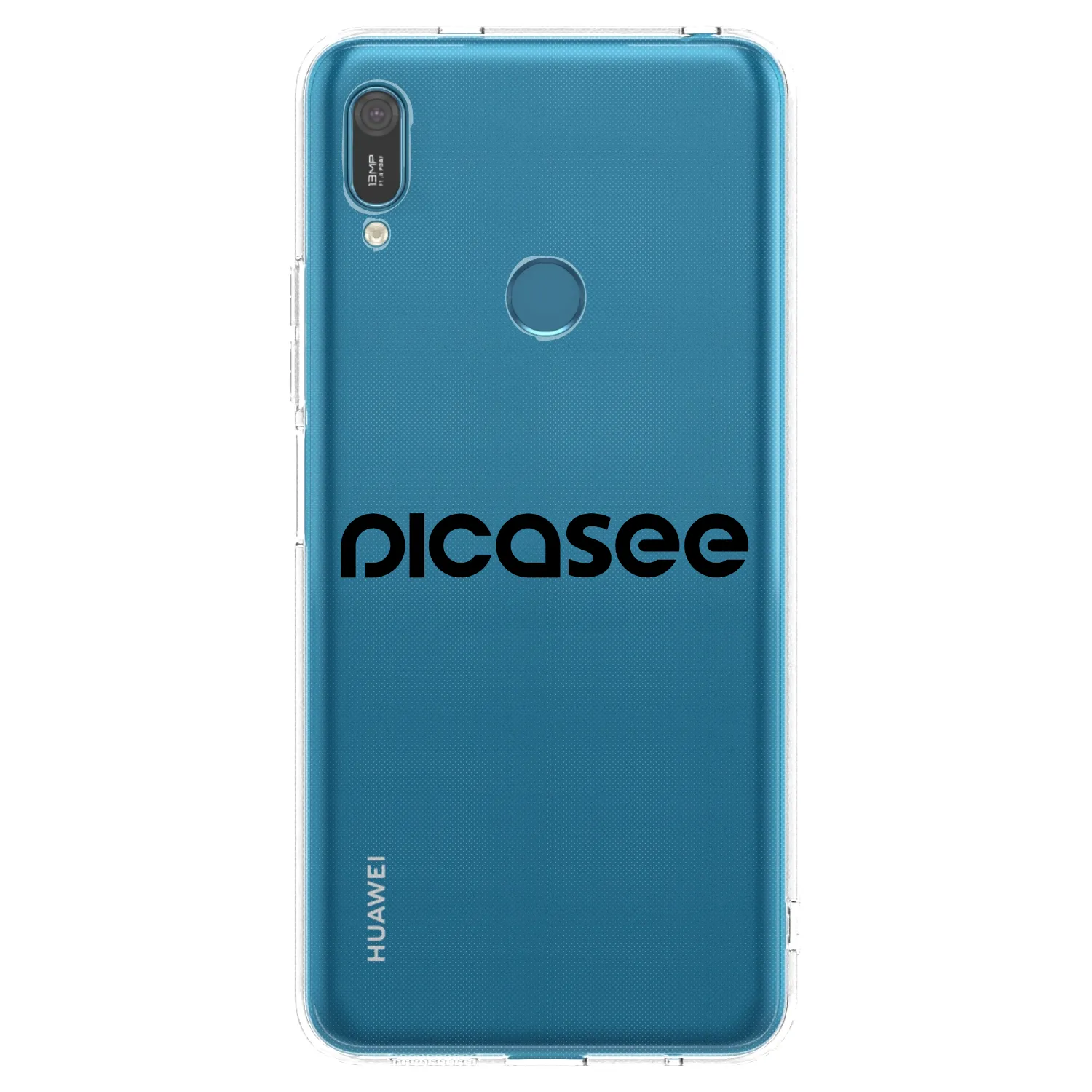 Picasee silikonowe przeźroczyste etui na Huawei Y7 2019 - Picasee - new logo - black
