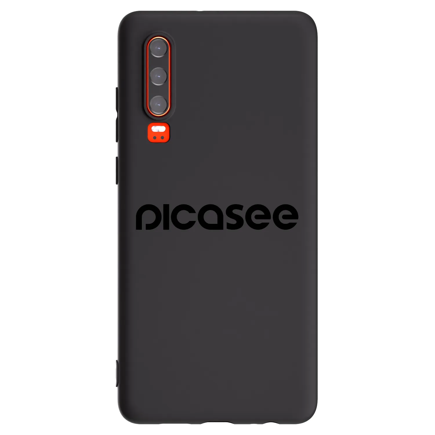 Picasee silikonowe czarne etui na Huawei P30 - Picasee - new logo - black
