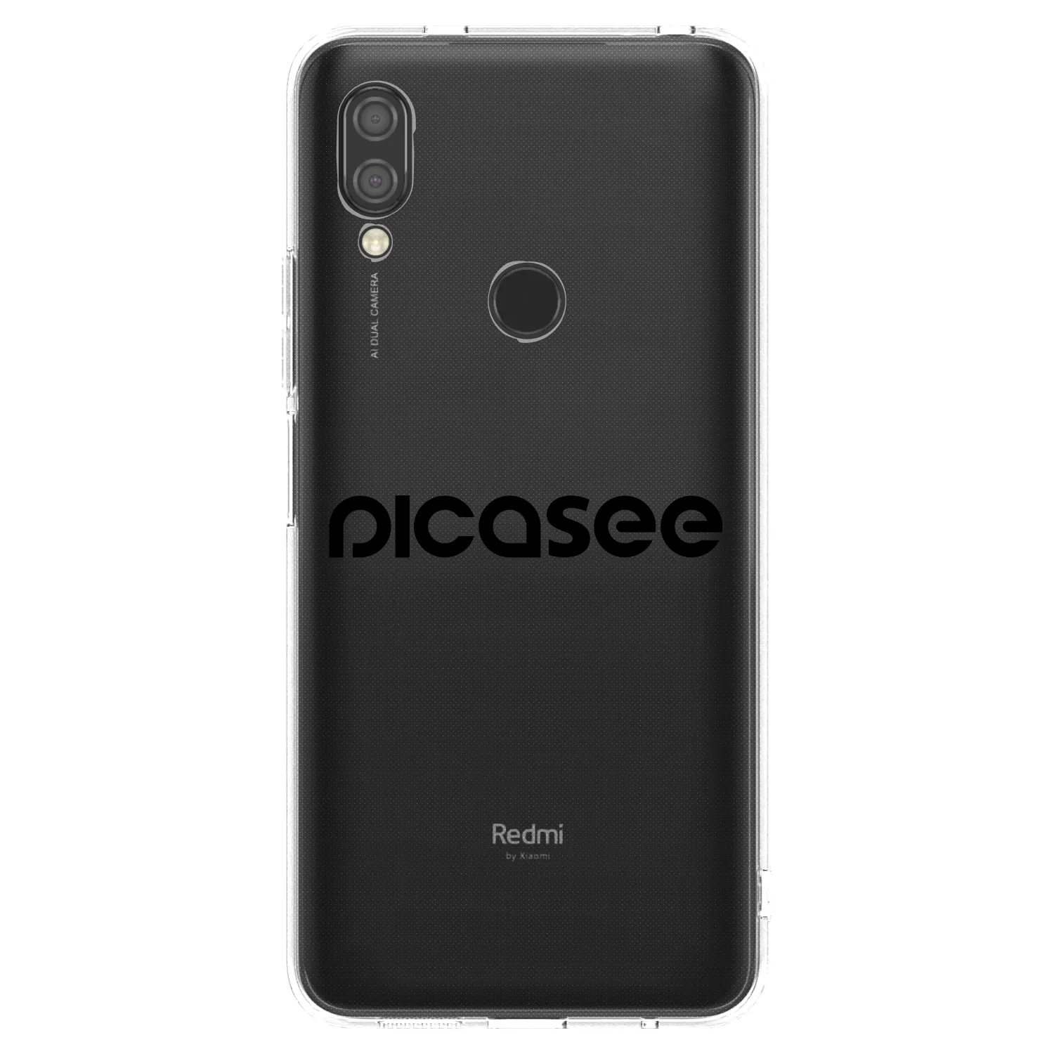 Picasee silikonowe przeźroczyste etui na Xiaomi Redmi 7 - Picasee - new logo - black