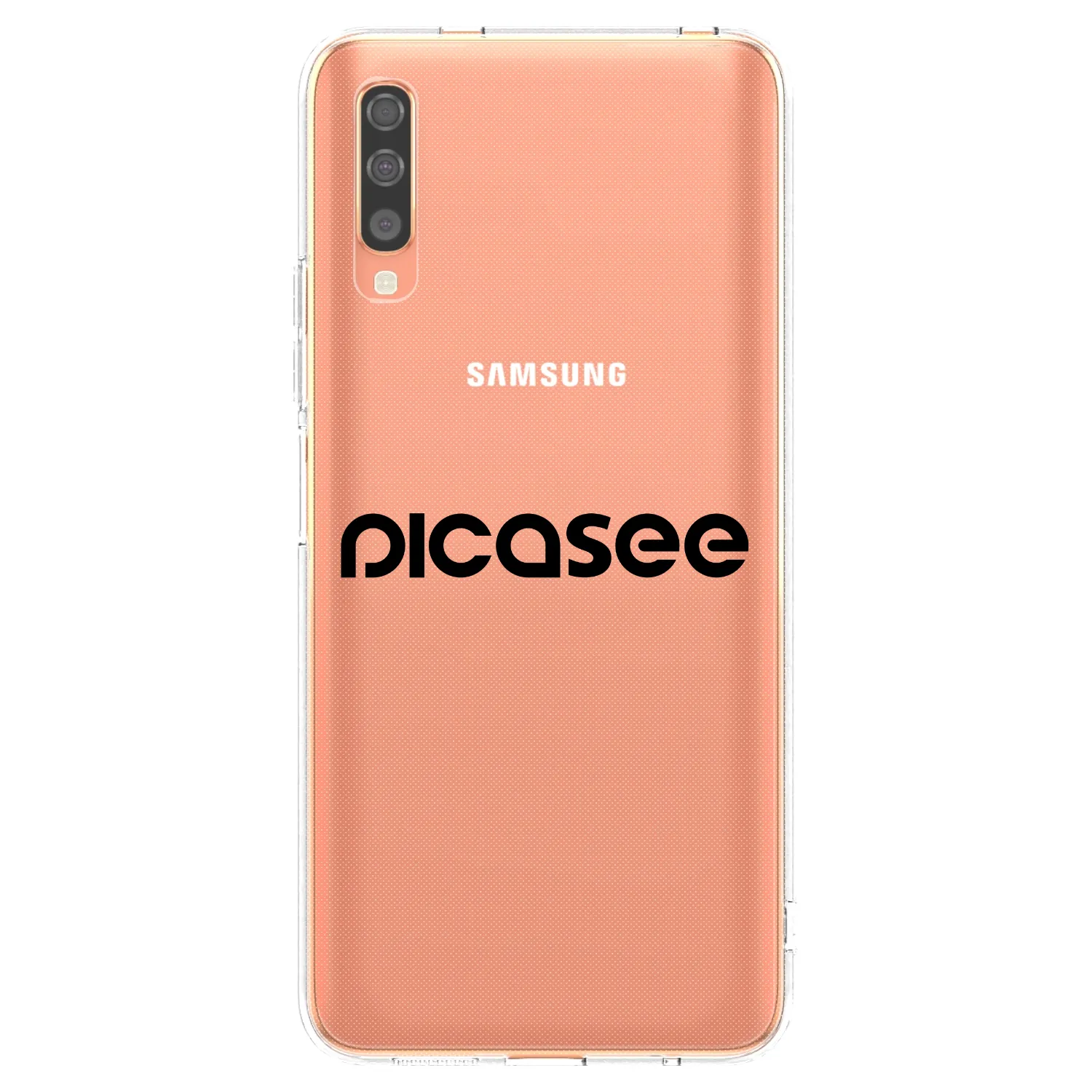 Picasee silikonowe przeźroczyste etui na Samsung Galaxy A70 A705F - Picasee - new logo - black