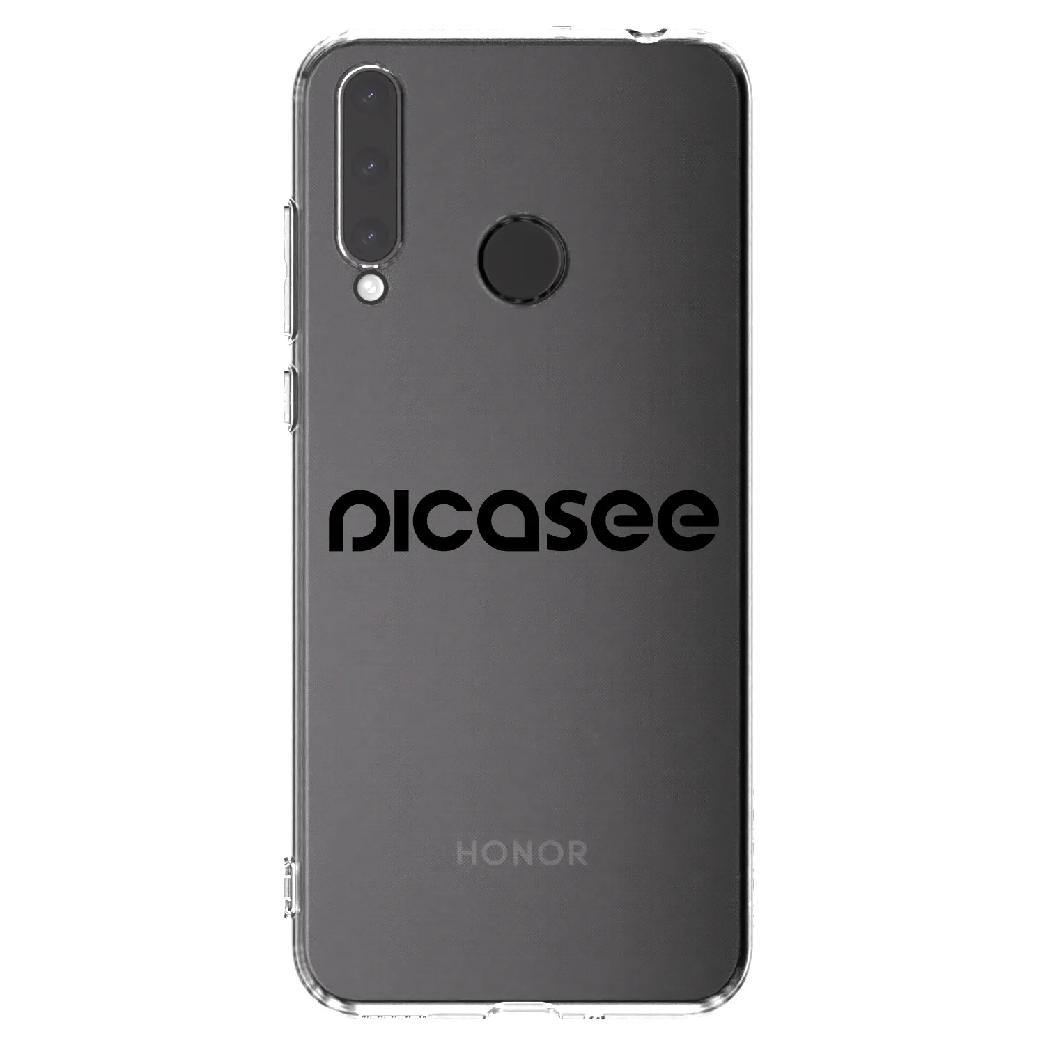 Picasee silikonowe przeźroczyste etui na Honor 20 Lite - Picasee - new logo - black