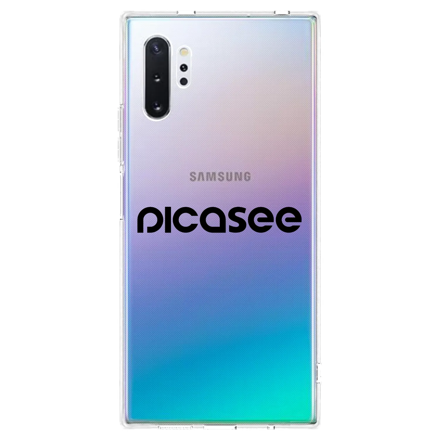 Picasee silikonowe przeźroczyste etui na Samsung Galaxy Note 10+ N975F - Picasee - new logo - black