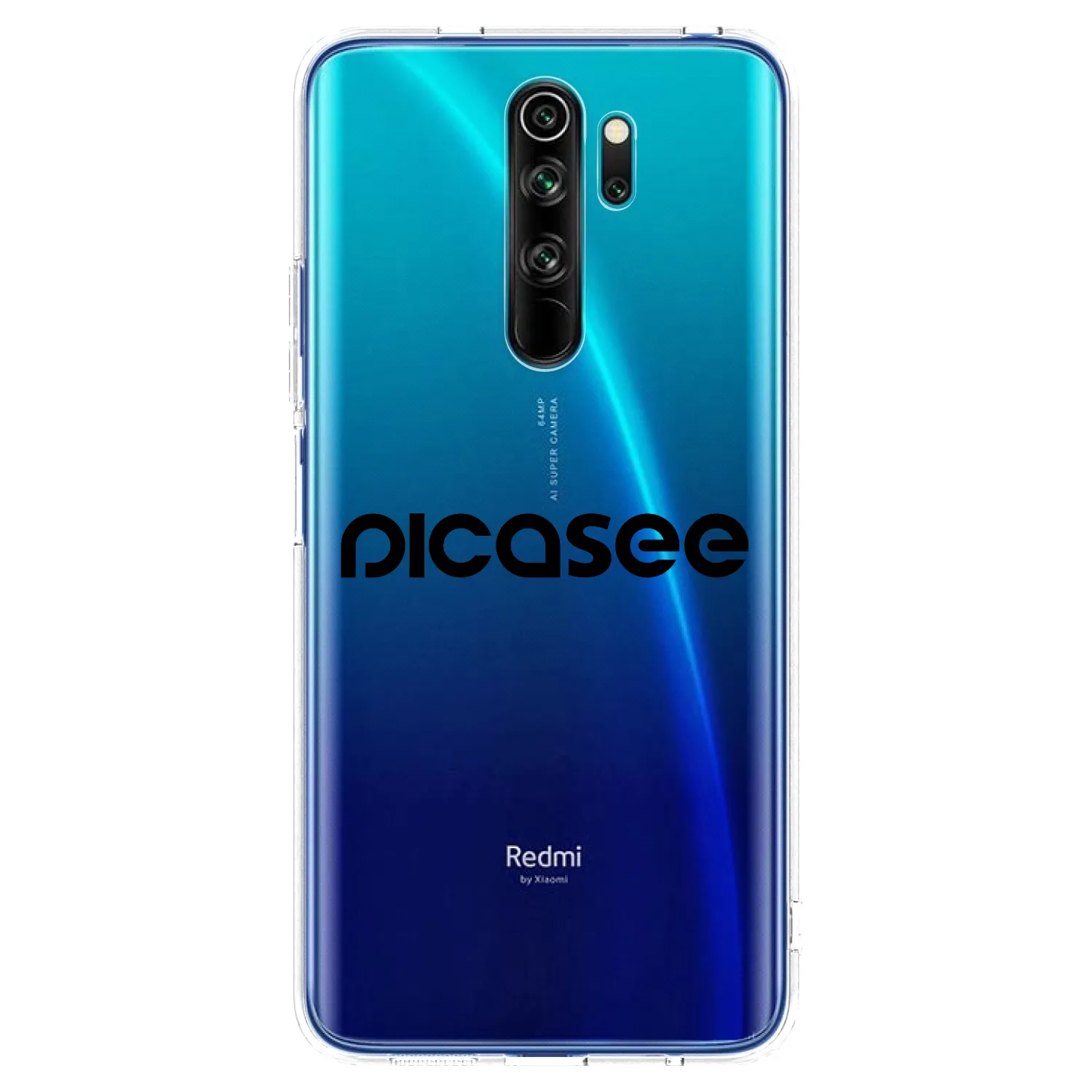 Picasee silikonowe przeźroczyste etui na Xiaomi Redmi Note 8 Pro - Picasee - new logo - black