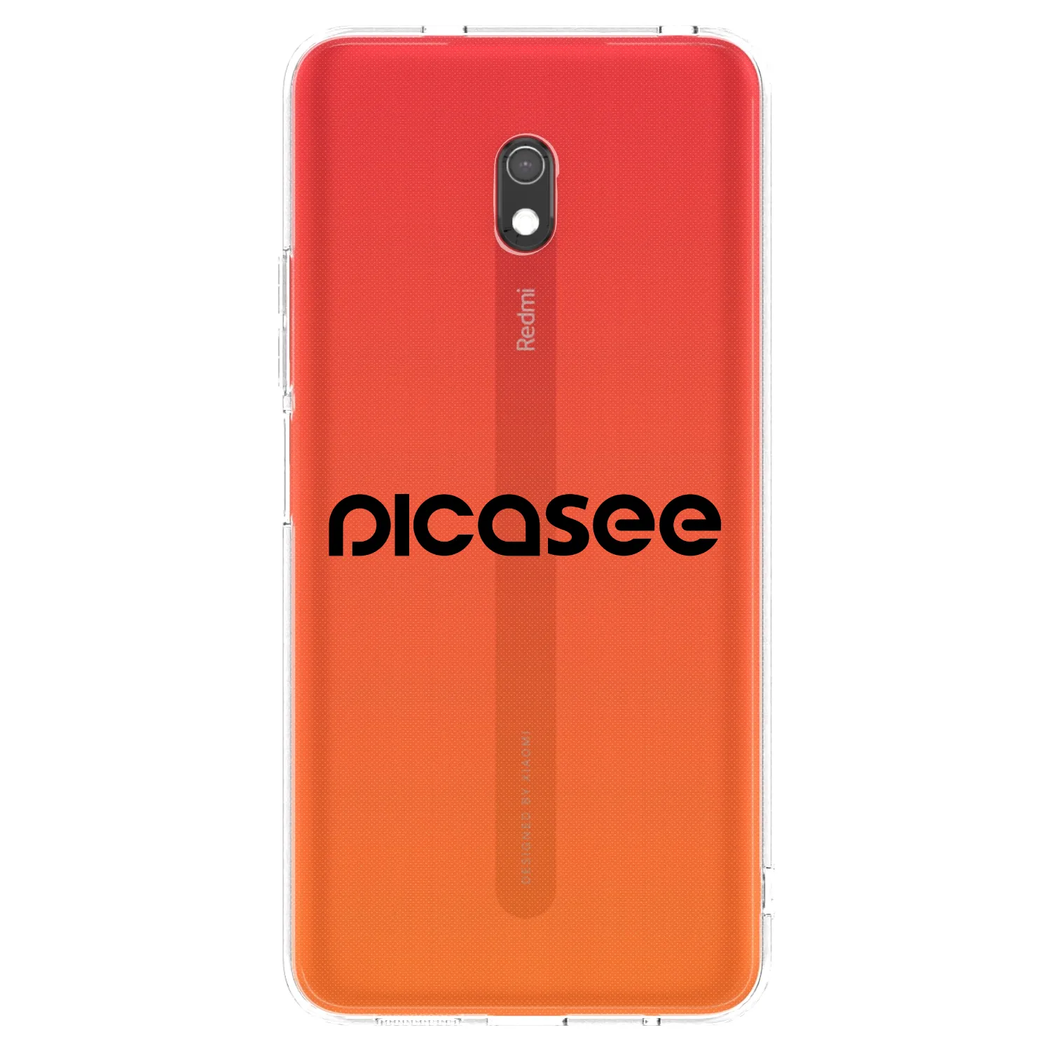 Picasee silikonowe przeźroczyste etui na Xiaomi Redmi 8A - Picasee - new logo - black