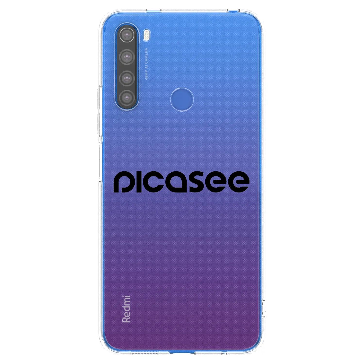 Picasee silikonowe przeźroczyste etui na Xiaomi Redmi Note 8T - Picasee - new logo - black