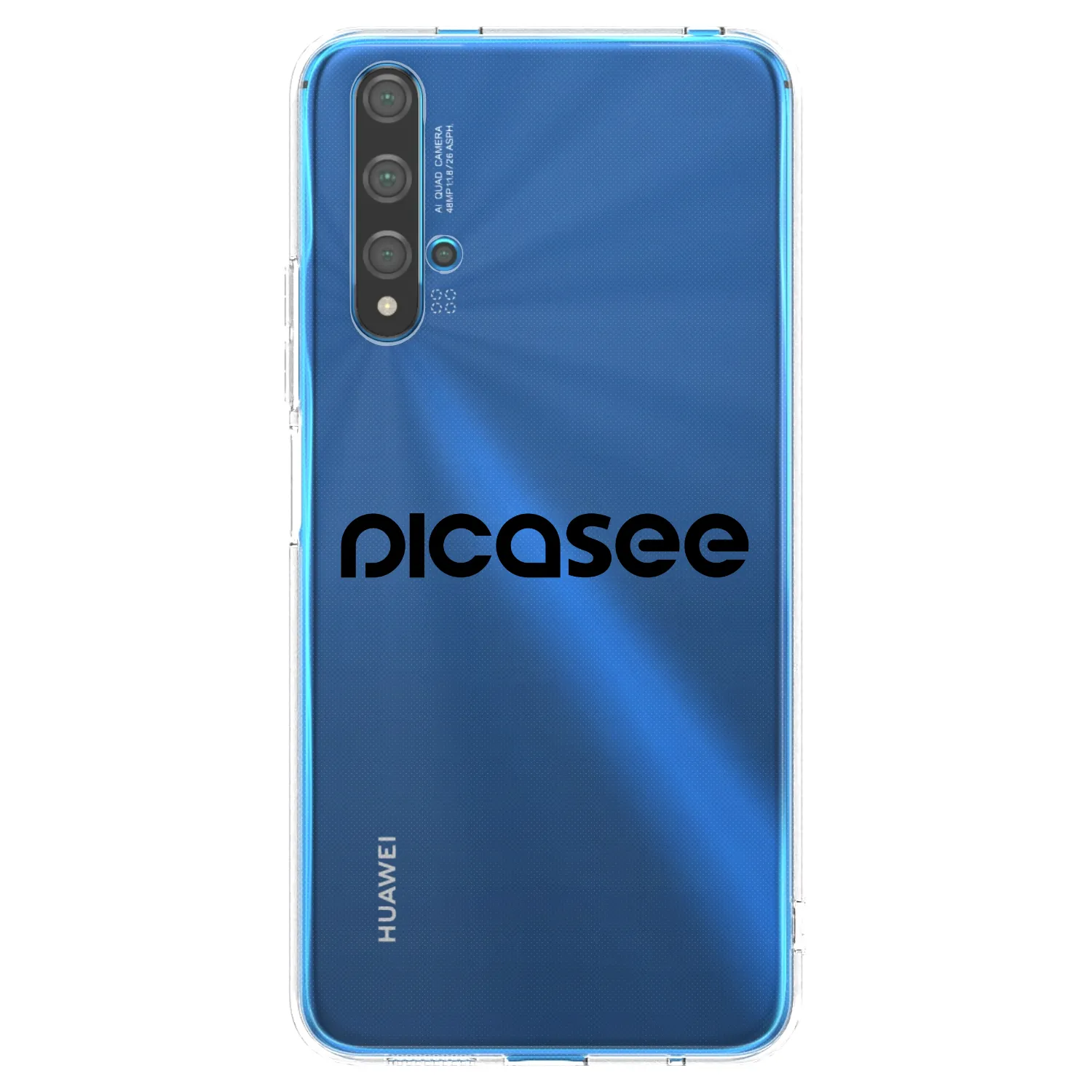Picasee silikonowe przeźroczyste etui na Huawei Nova 5T - Picasee - new logo - black