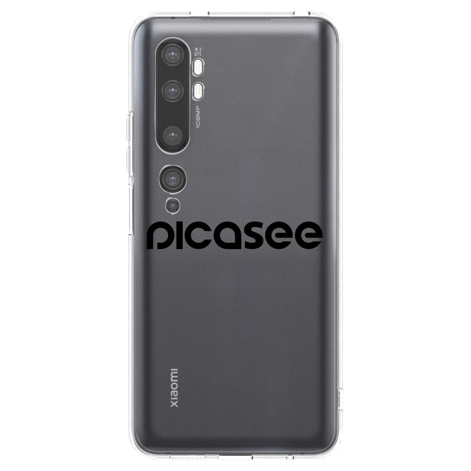 Picasee silikonowe przeźroczyste etui na Xiaomi Mi Note 10 (Pro) - Picasee - new logo - black
